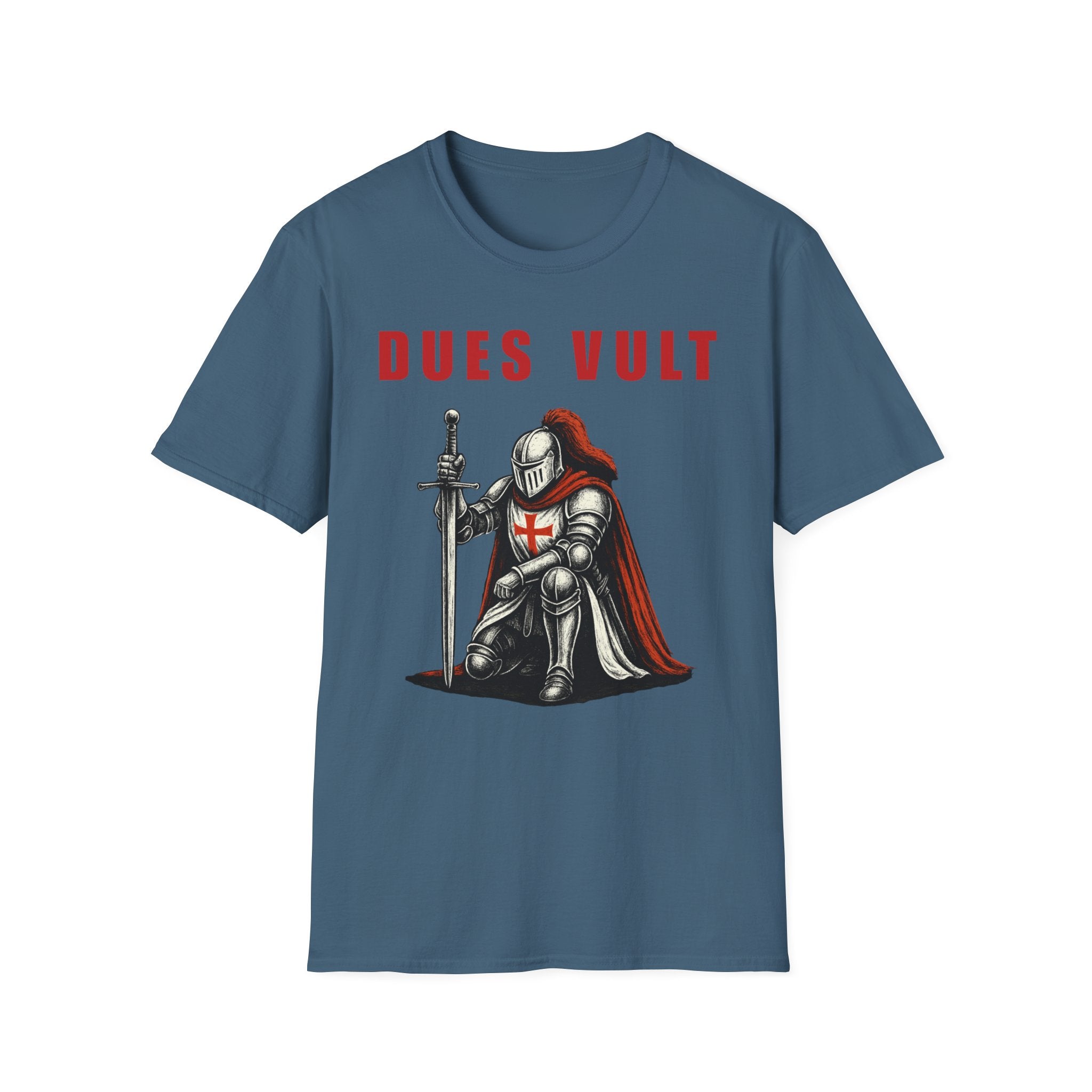 Dues Vult Crusader Knight T-Shirt | Christian Warrior Tee | Faith Shirt