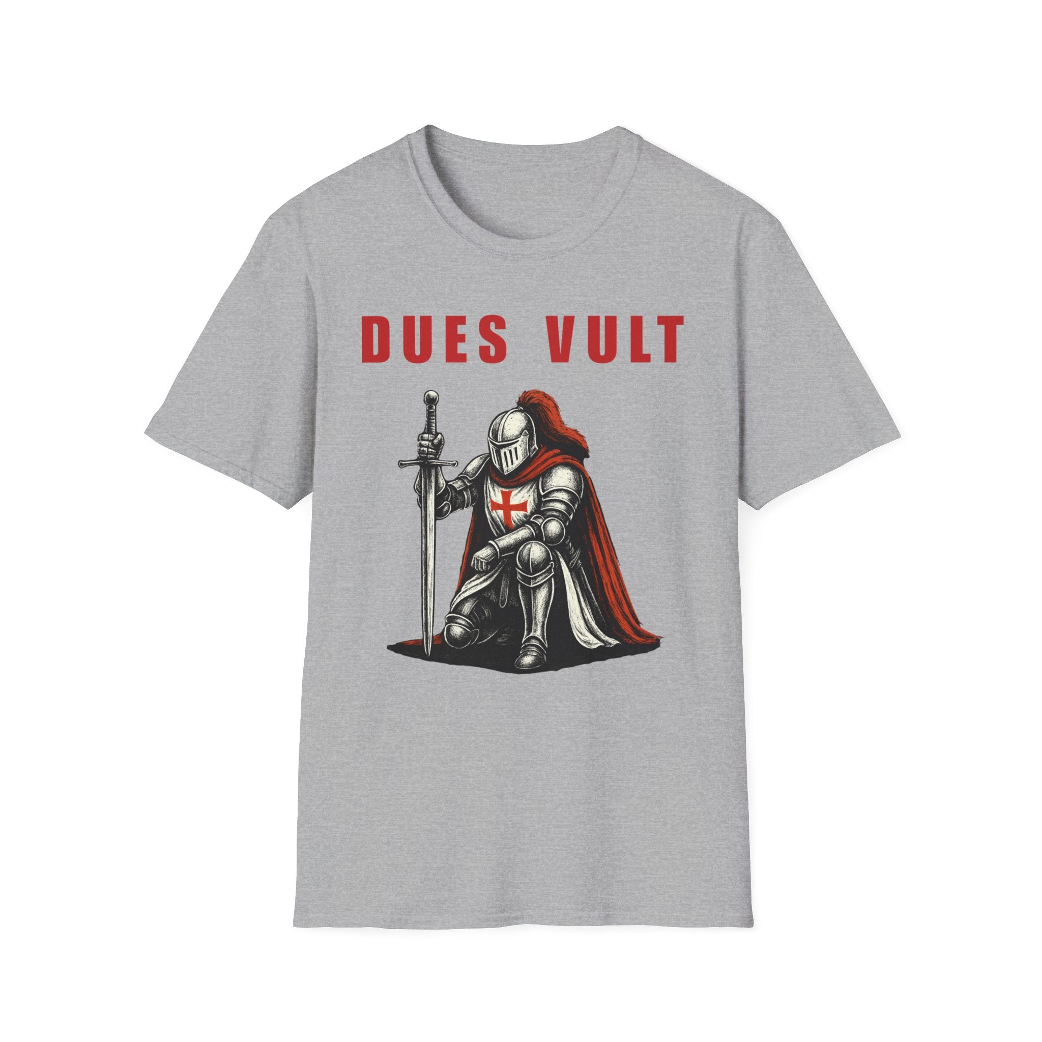 Dues Vult Crusader Knight T-Shirt | Christian Warrior Tee | Faith Shirt