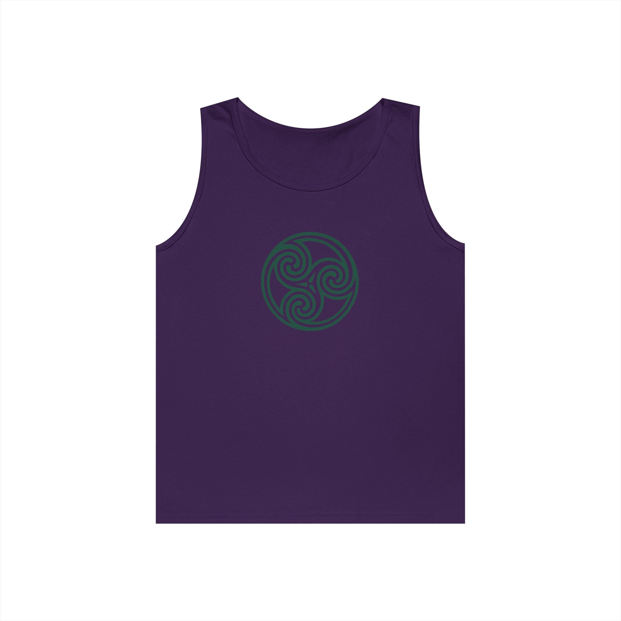 Celtic Spiral Triskele Symbol Green Unisex Tank Top