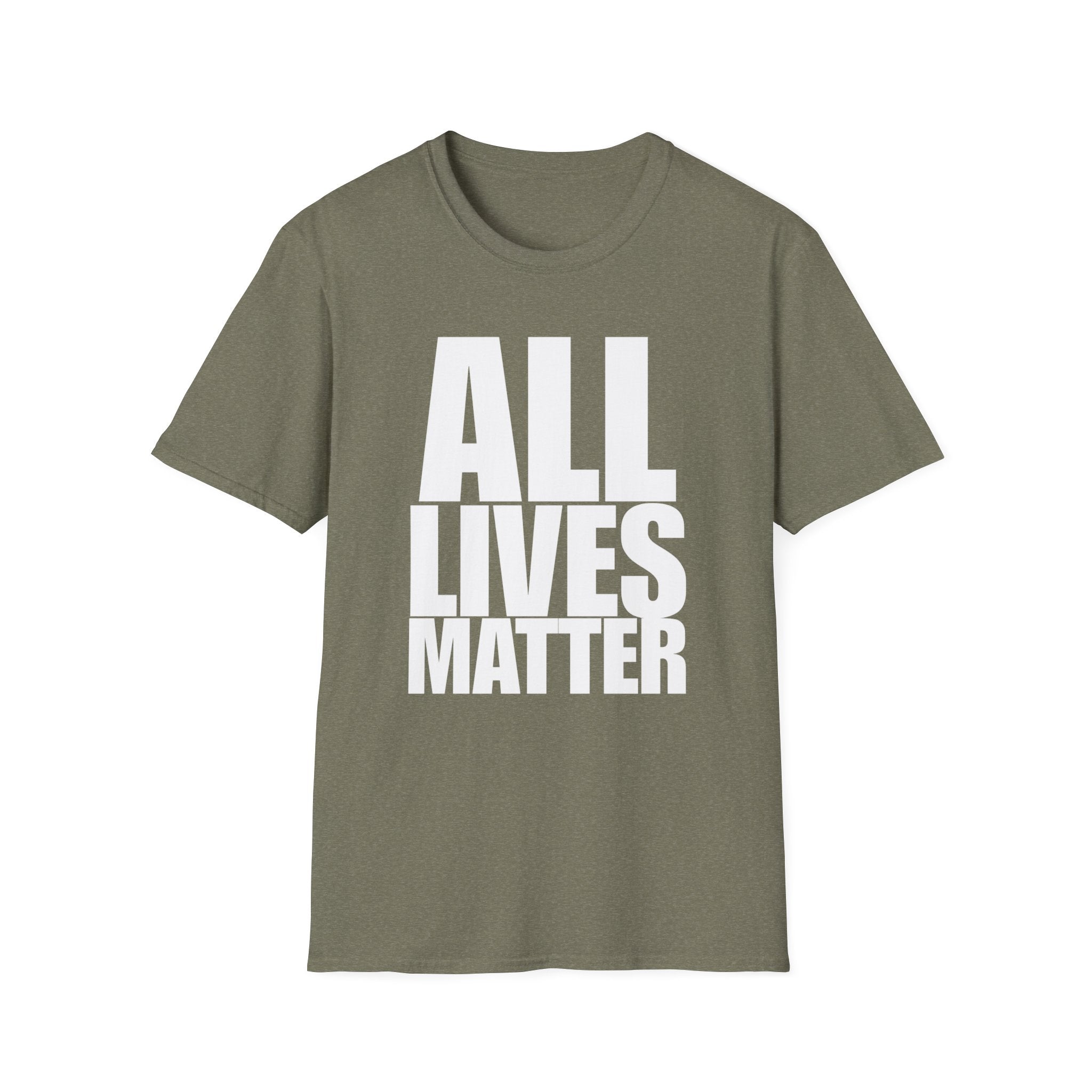 All Lives Matter White Text Softstyle Cotton Shirt T-Shirt