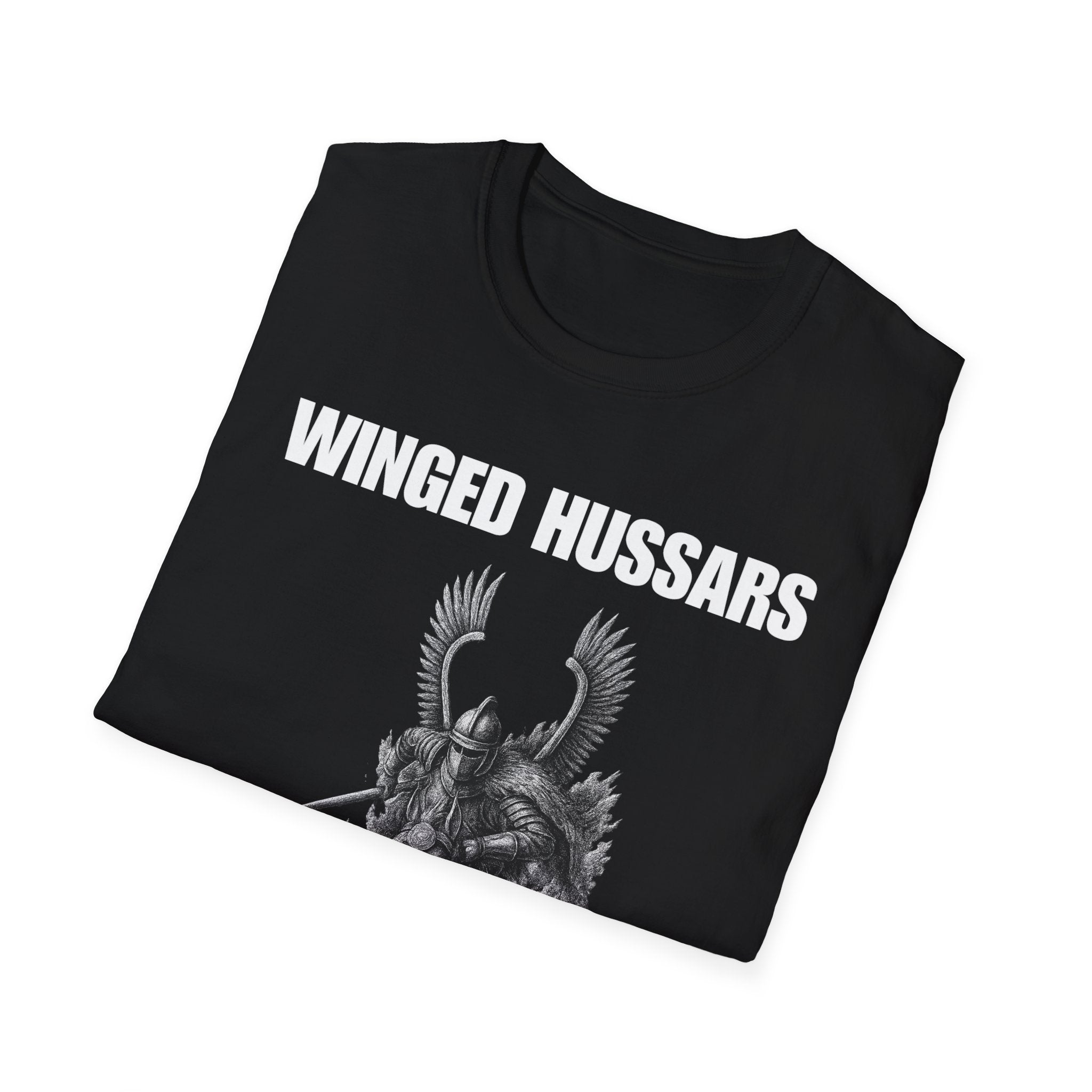 Winged Hussar White Design Softstyle Cotton T-Shirt