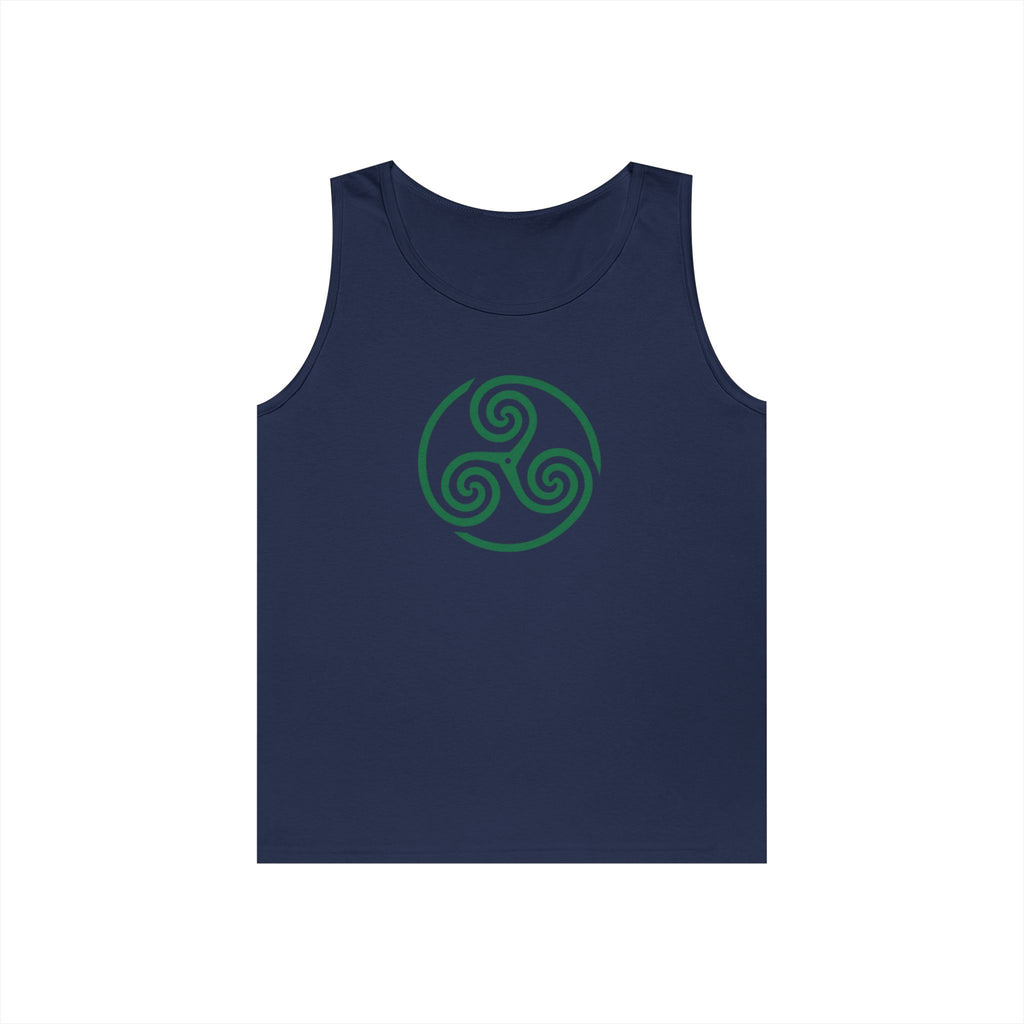 Celtic Spiral Triskele Symbol Alt Design Green Unisex Tank Top
