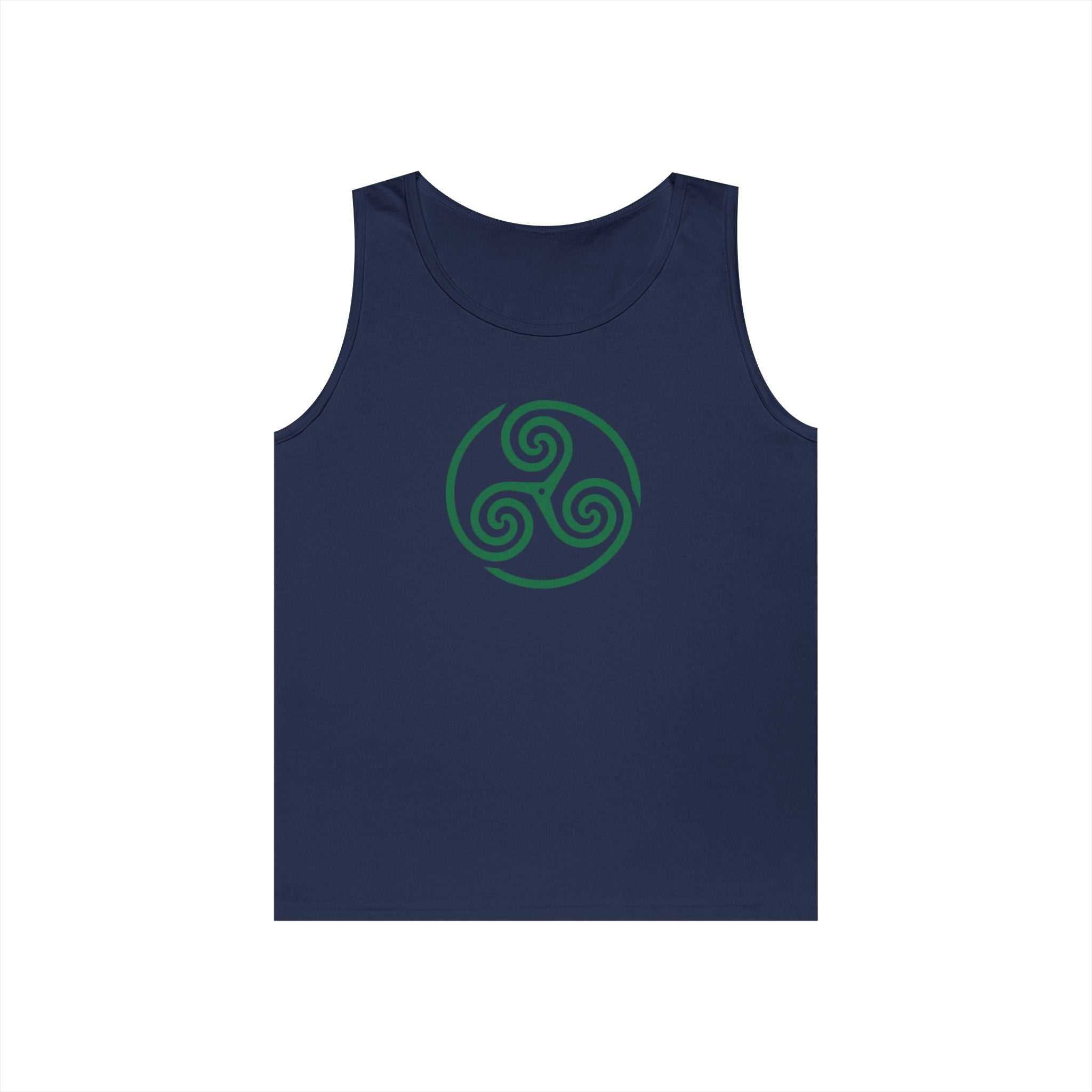 Celtic Spiral Triskele Symbol Alt Design Green Unisex Tank Top
