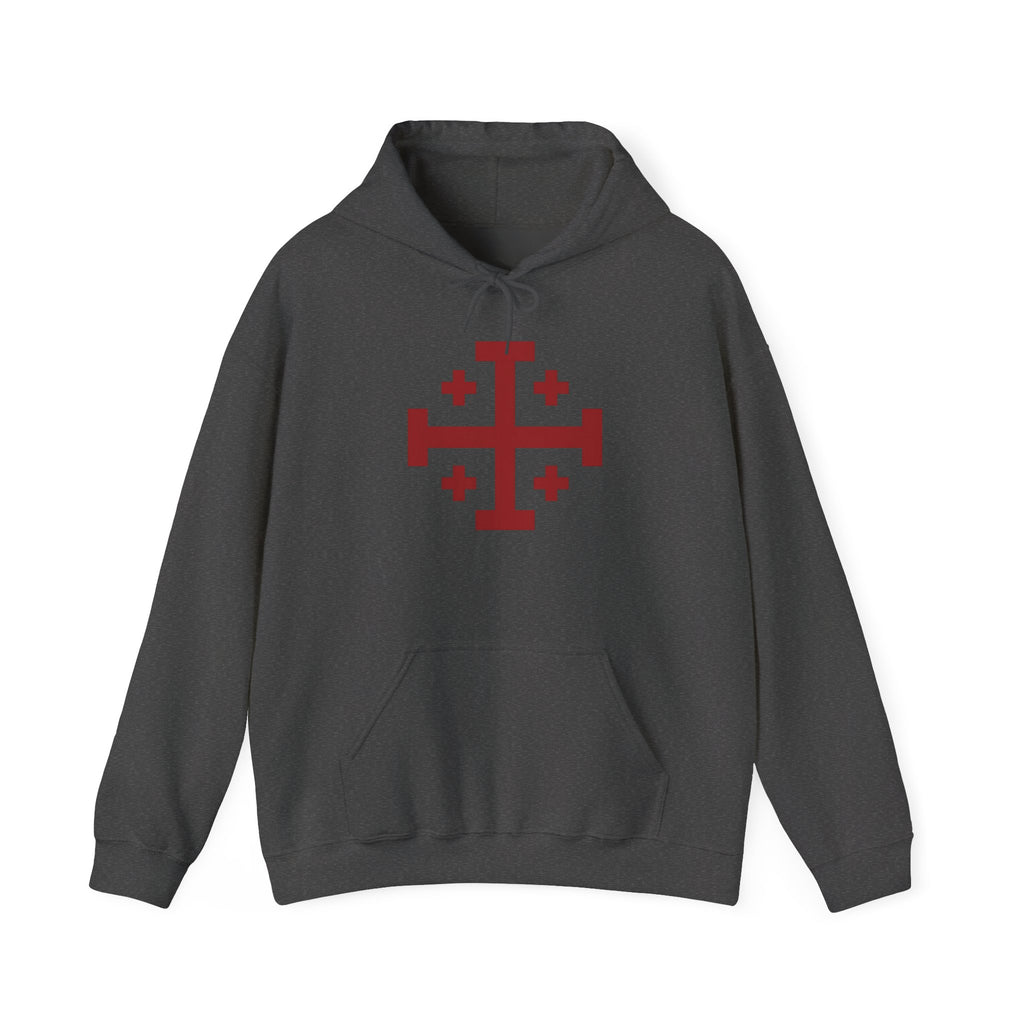 Cross of Jerusalem Red Design Pull Over Hoodie Sweatshirt