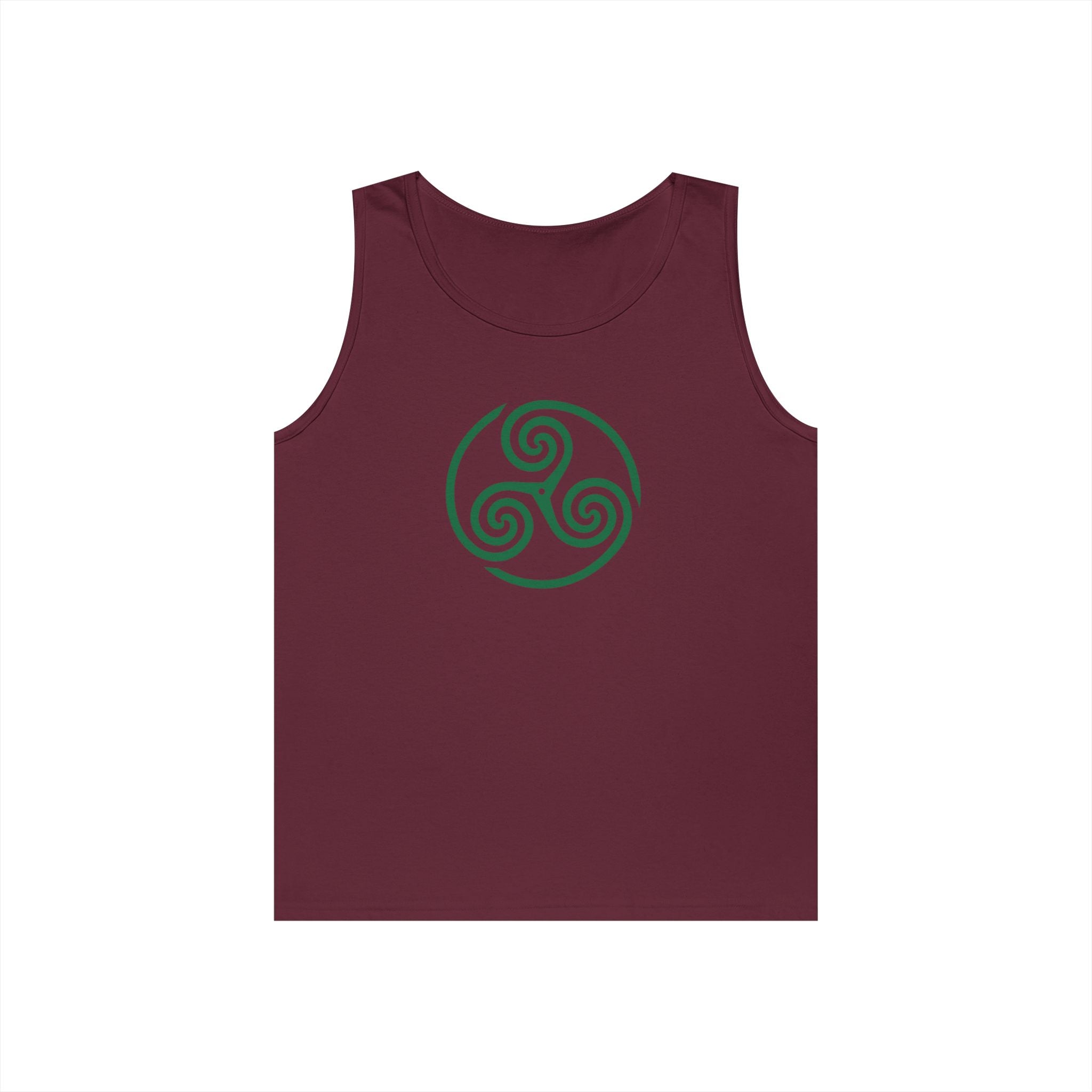 Celtic Spiral Triskele Symbol Alt Design Green Unisex Tank Top
