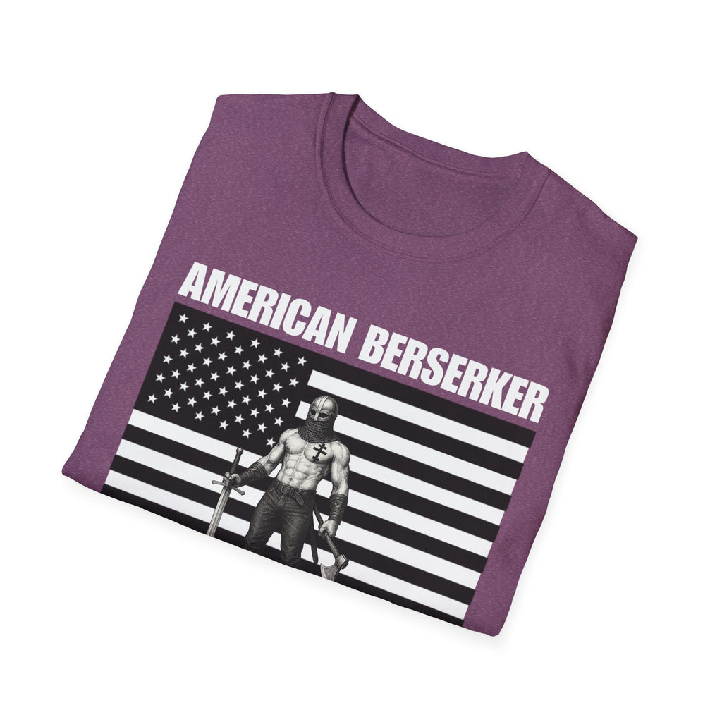 Bold American Berserker Black and White Softstyle T-Shirt