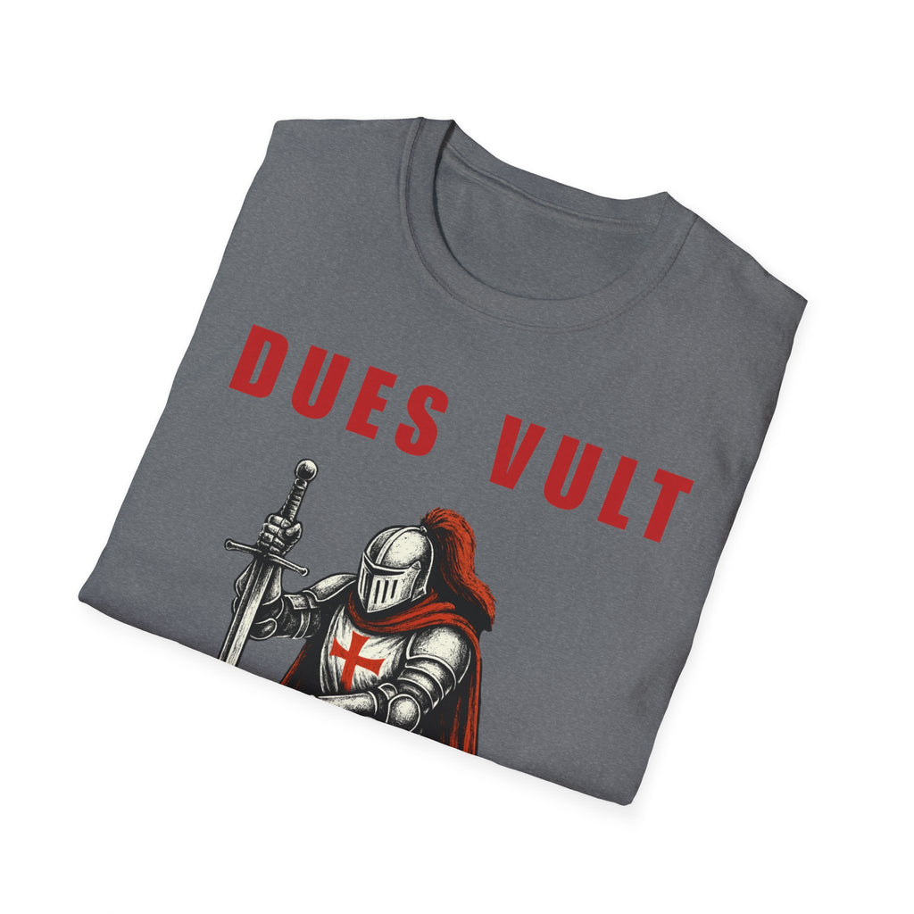 Dues Vult Crusader Knight T-Shirt | Christian Warrior Tee | Faith Shirt