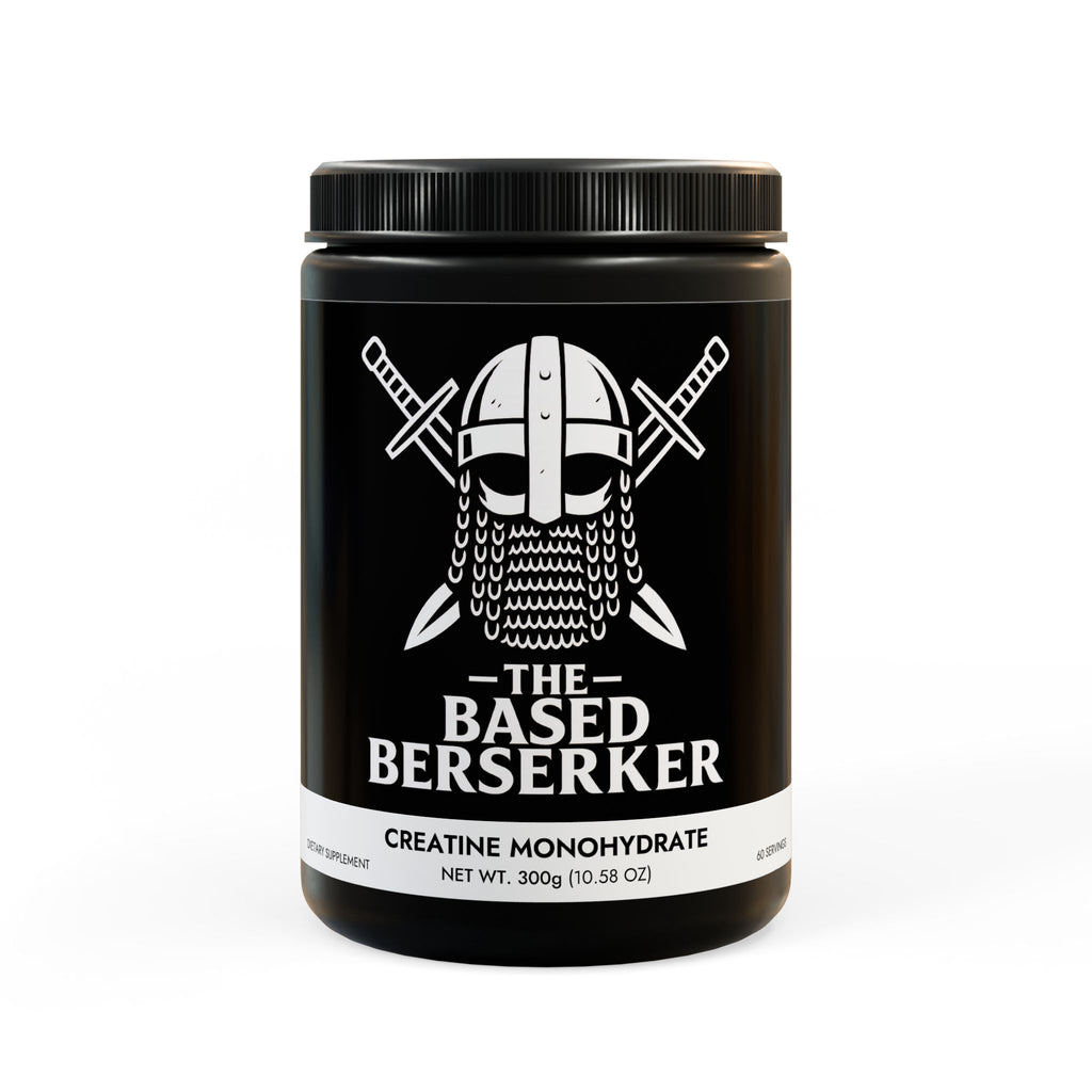 Creatine Monohydrate Supplement (300g, 10.58oz) - The Based Berserker Brand Creatine