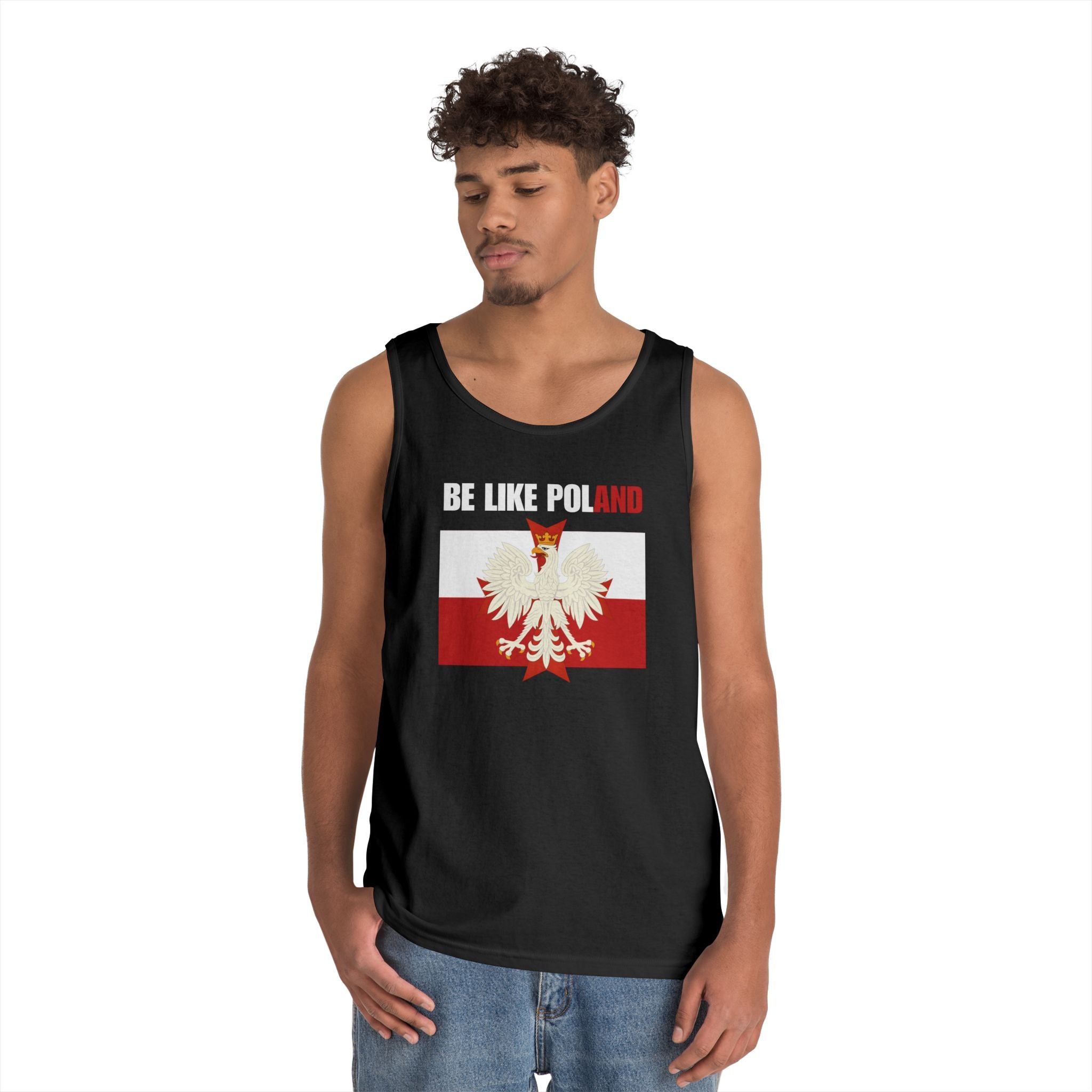 Be Like Poland Polish Eagle and Cross Heavy Cotton Tank Top