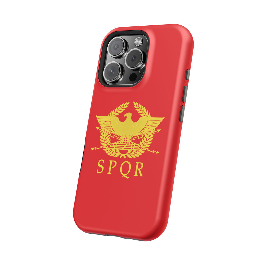 SPQR Gold Roman Eagle Symbol Red Magnetic Impact-Resistant Cases