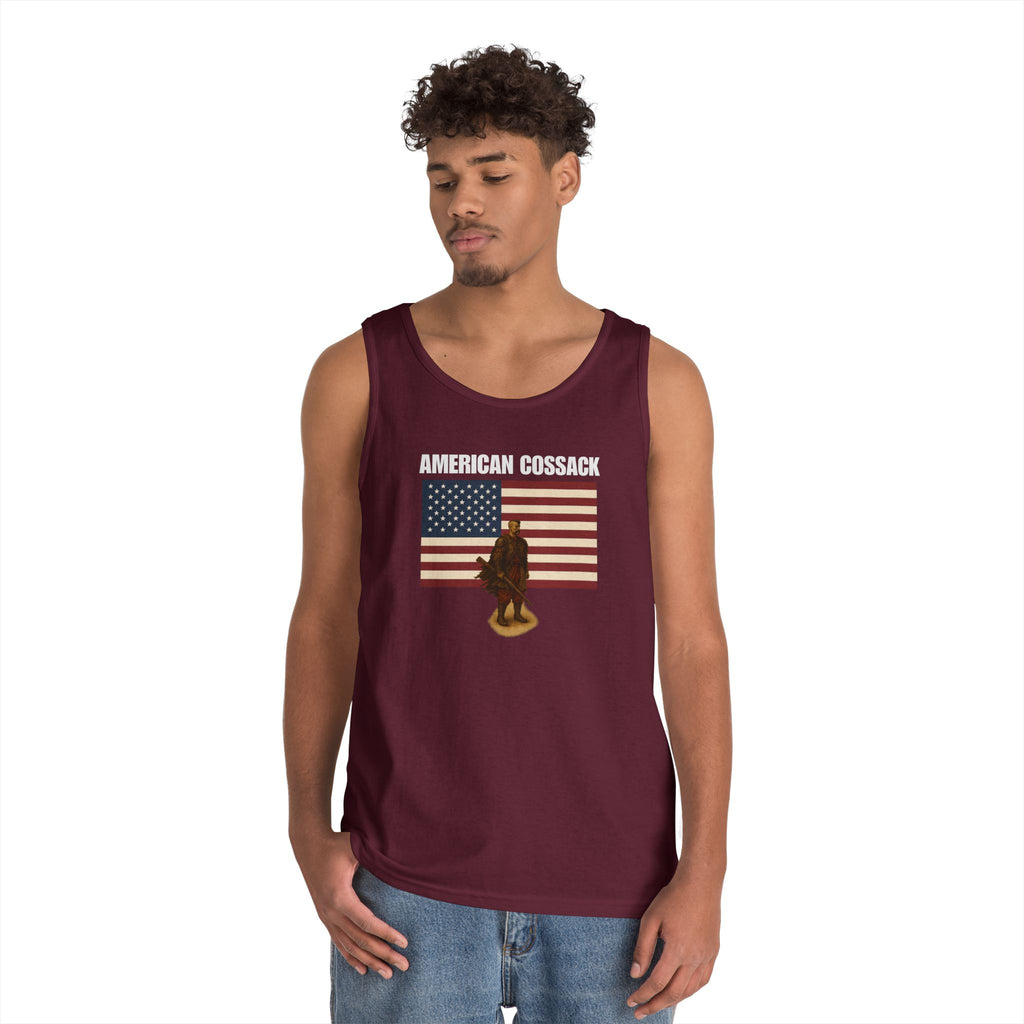Patriotic American Cossack Heavy Cotton Tank Top