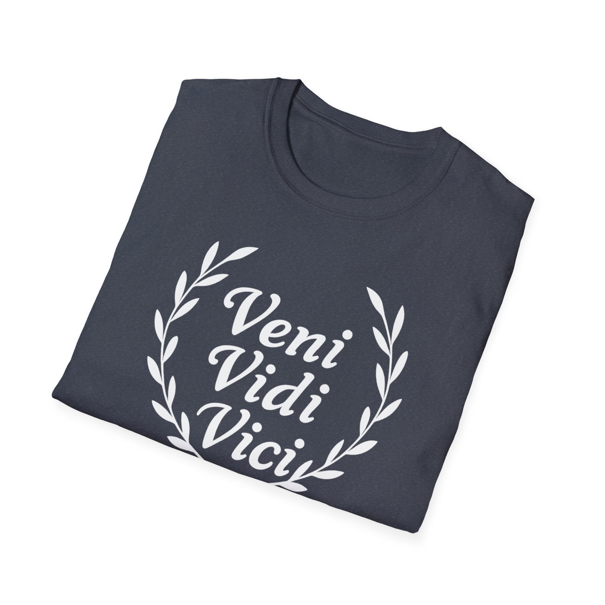 Veni Vidi Vici White Text Unisex  Softstyle T-Shirt