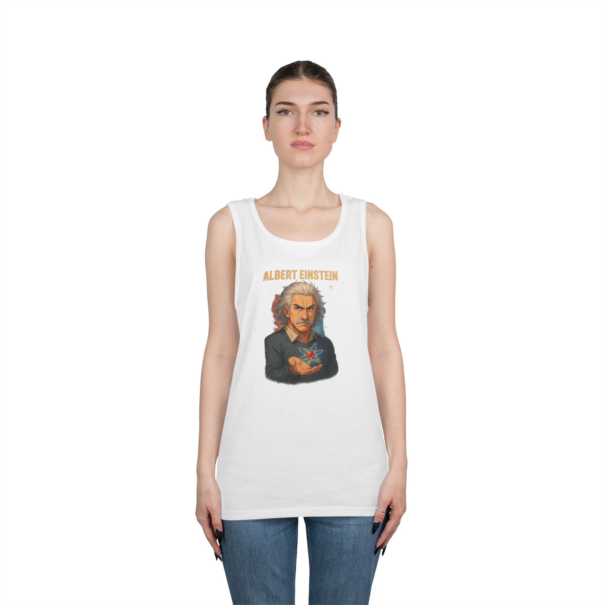Albert Einstein Graphic Tank Top, Science Lover Gift, Unisex Cotton Top
