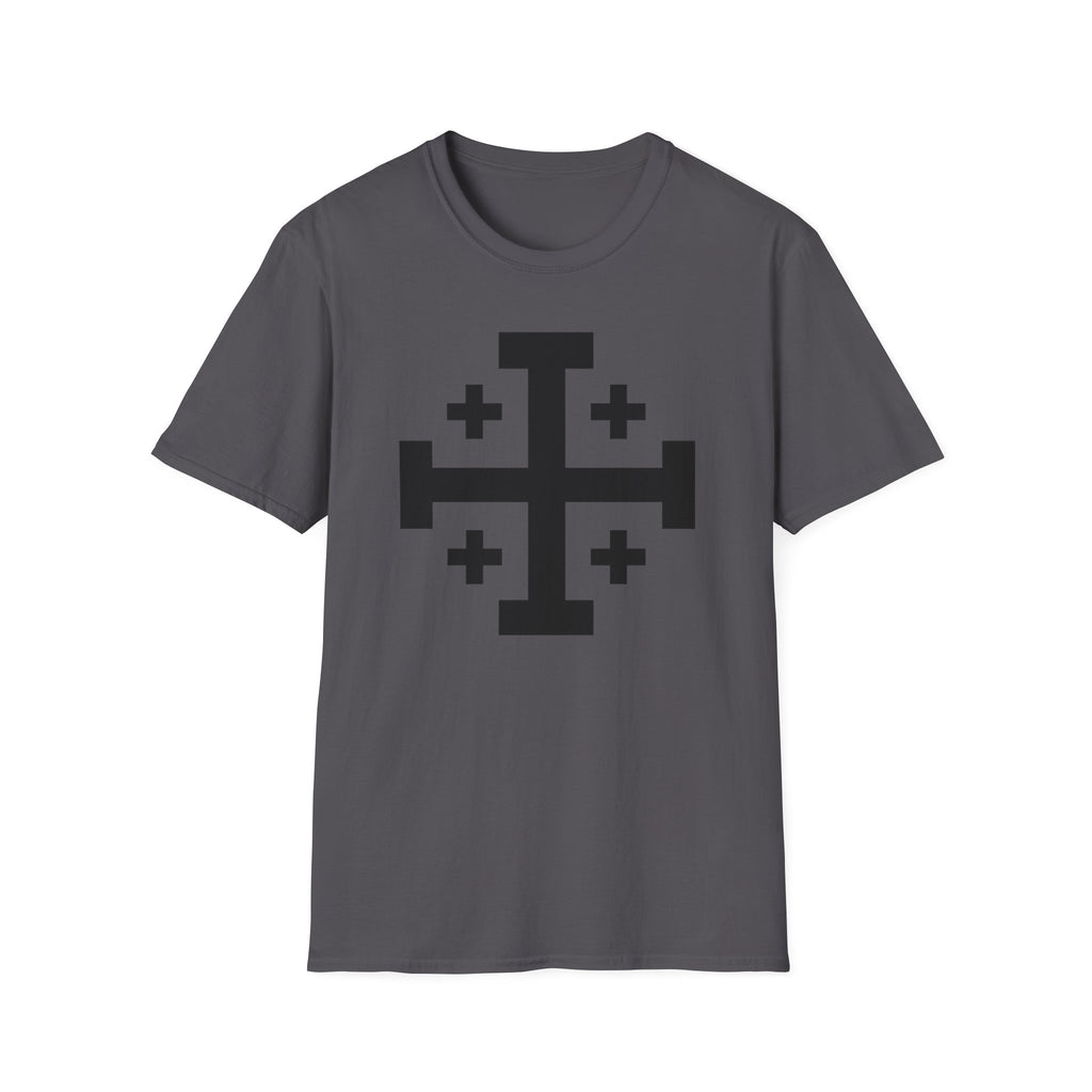 Cross of Jerusalem Black Design Softstyle T-Shirt