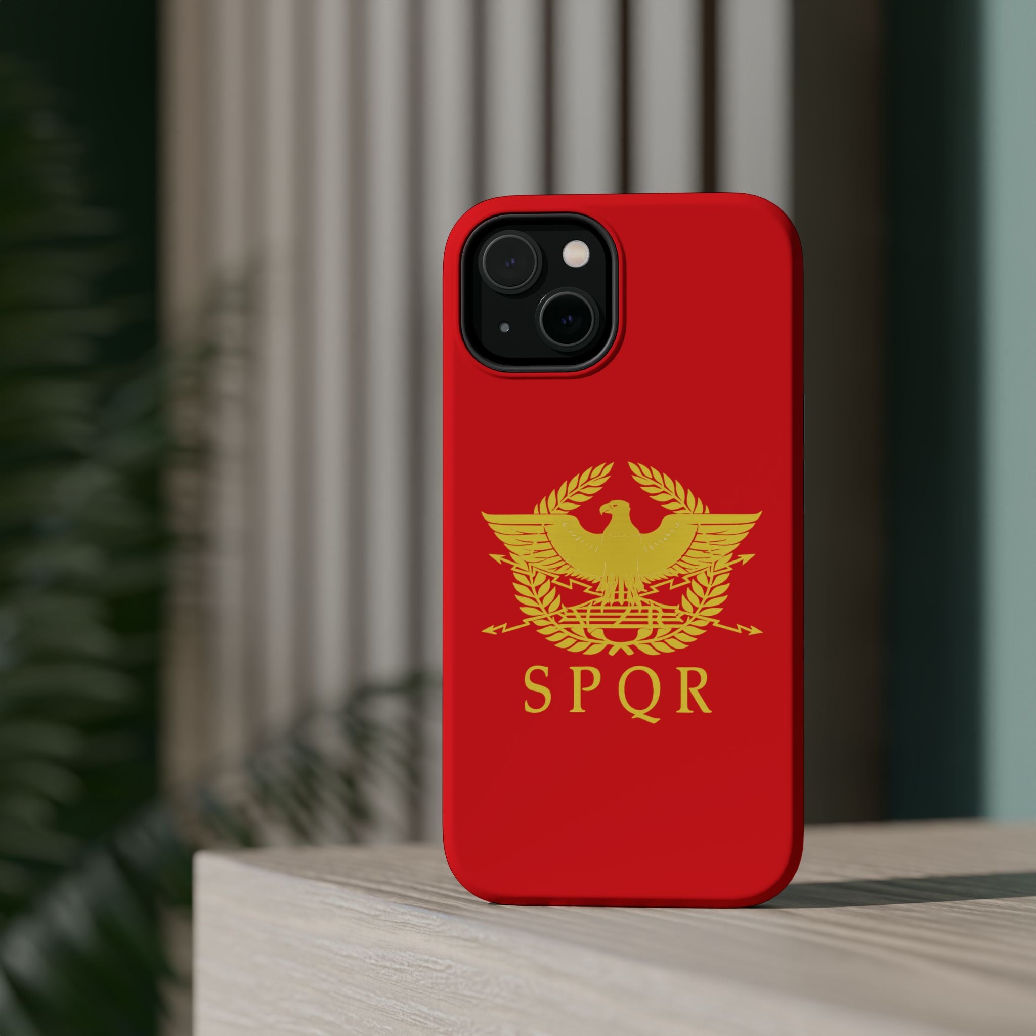SPQR Gold Roman Eagle Symbol Red Magnetic Impact-Resistant Cases