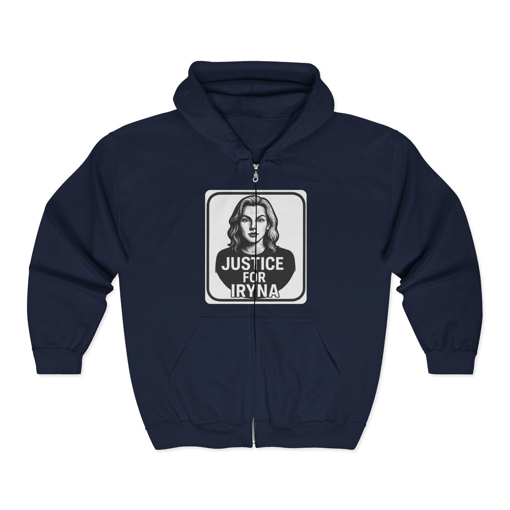 Justice for Iryna Zip-Up Hoodie, Justice for Iryna Zip-Up Sweatshirt