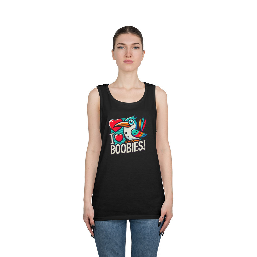 Funny 'I Love Boobies!' Boobie Bird Unisex Heavy Cotton Tank Top