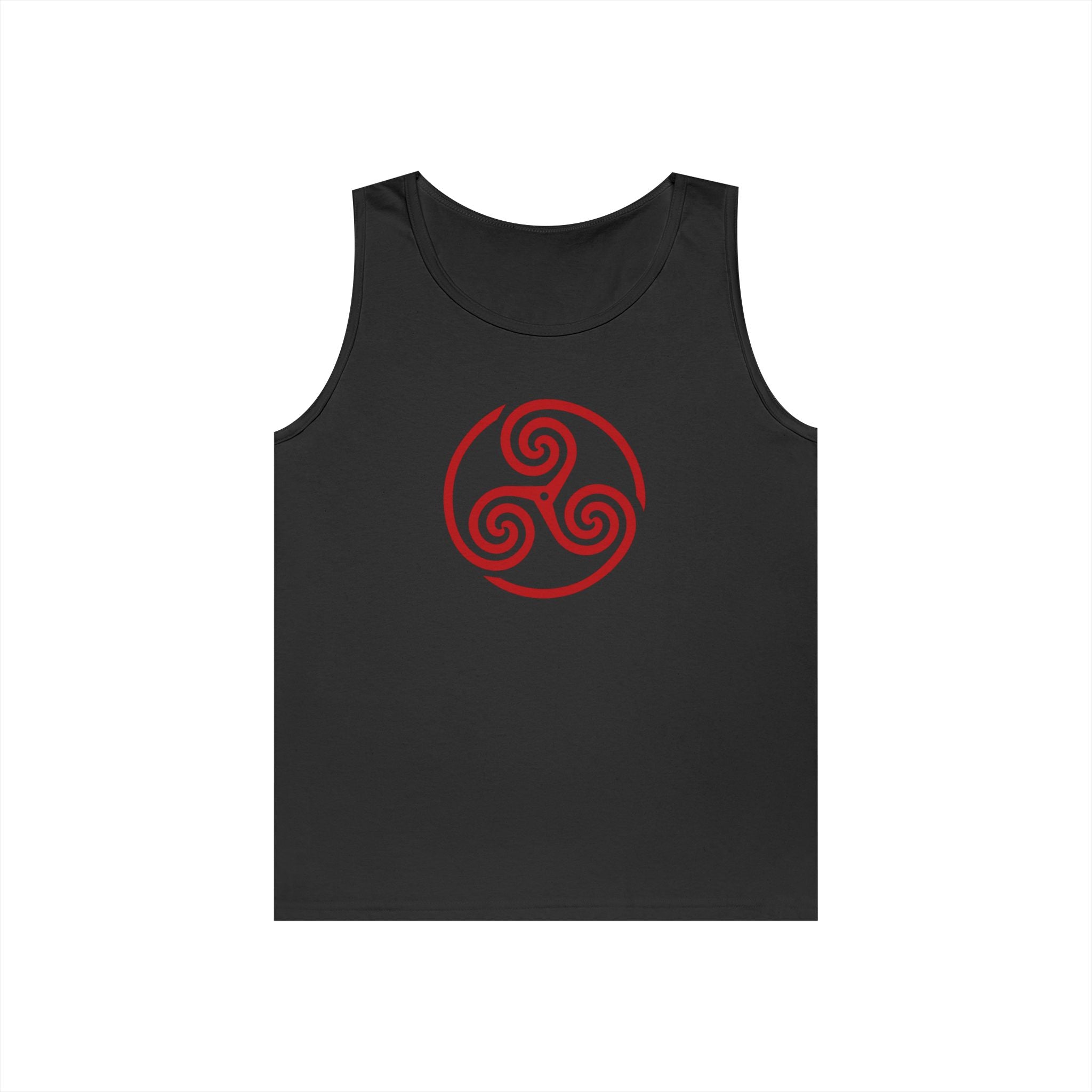 Celtic Spiral Triskele Symbol Alt Design Red Unisex Tank Top