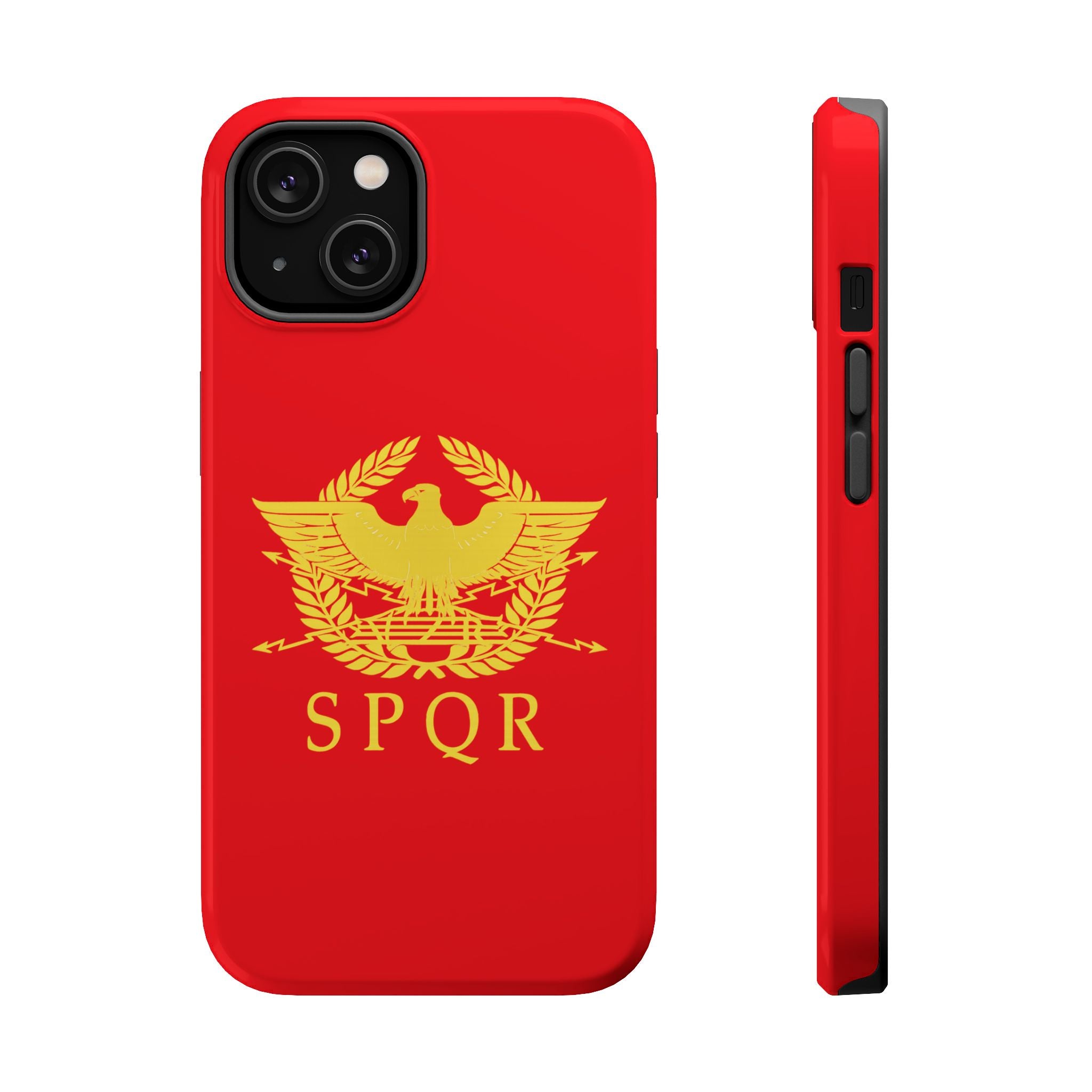 SPQR Gold Roman Eagle Symbol Red Magnetic Impact-Resistant Cases