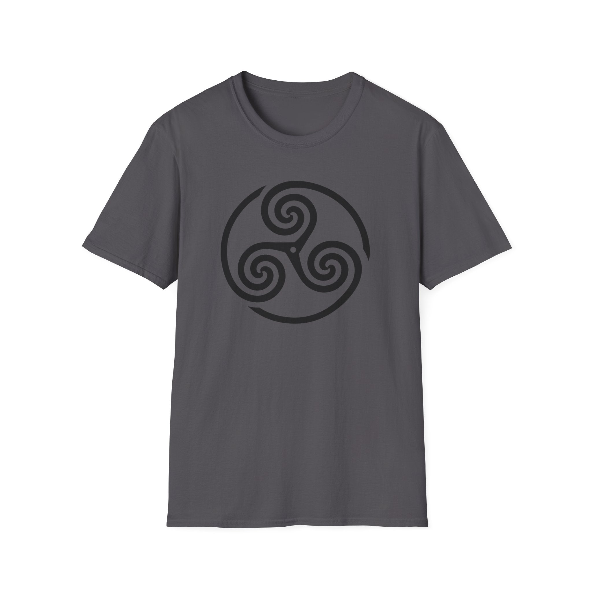 Celtic Spiral Triskele Symbol Alt Black Design Softstyle T-Shirt