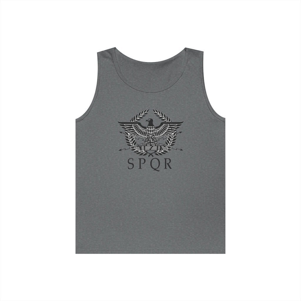 Roman Eagle SPQR Black Design Unisex Heavy Cotton Tank Top