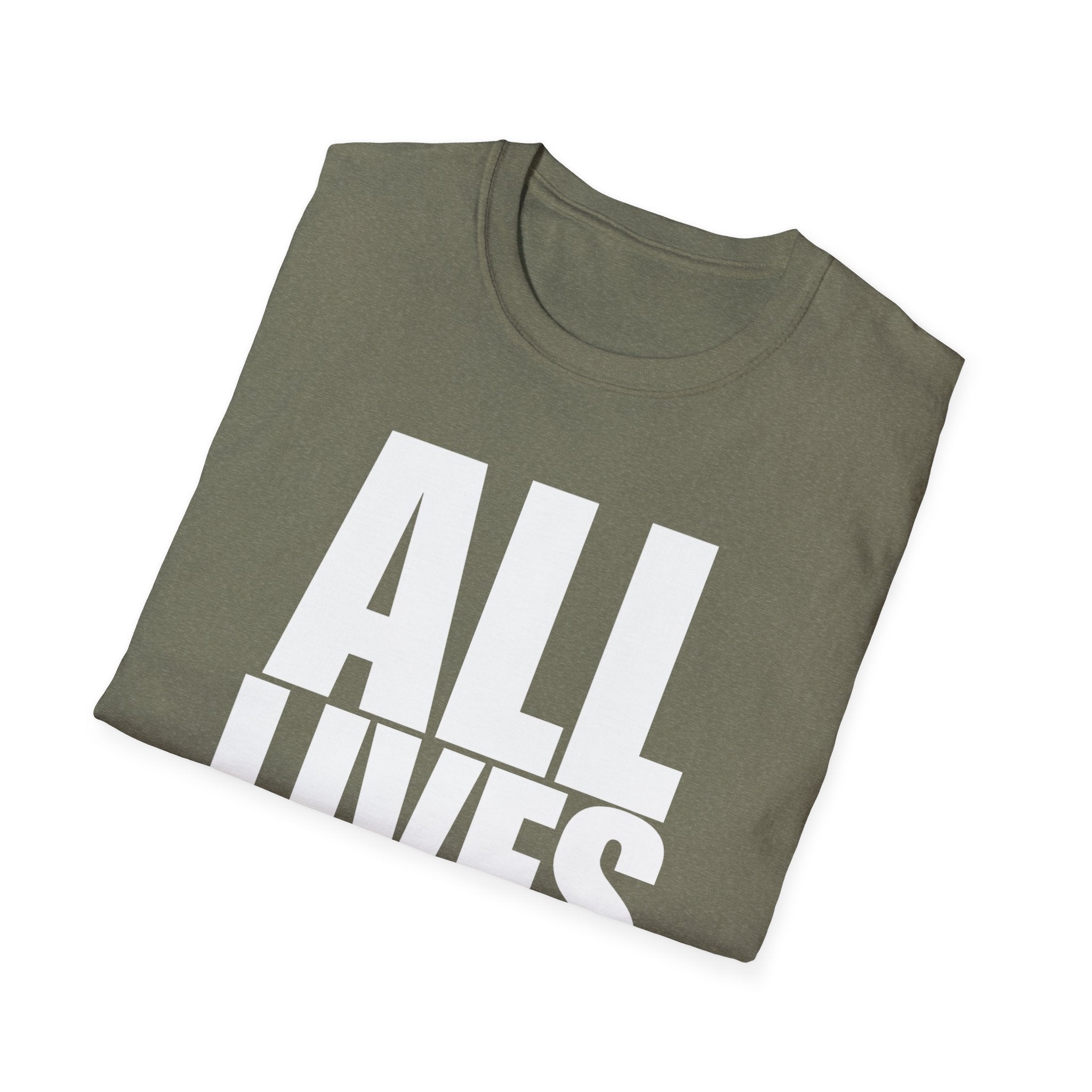 All Lives Matter White Text Softstyle Cotton Shirt T-Shirt