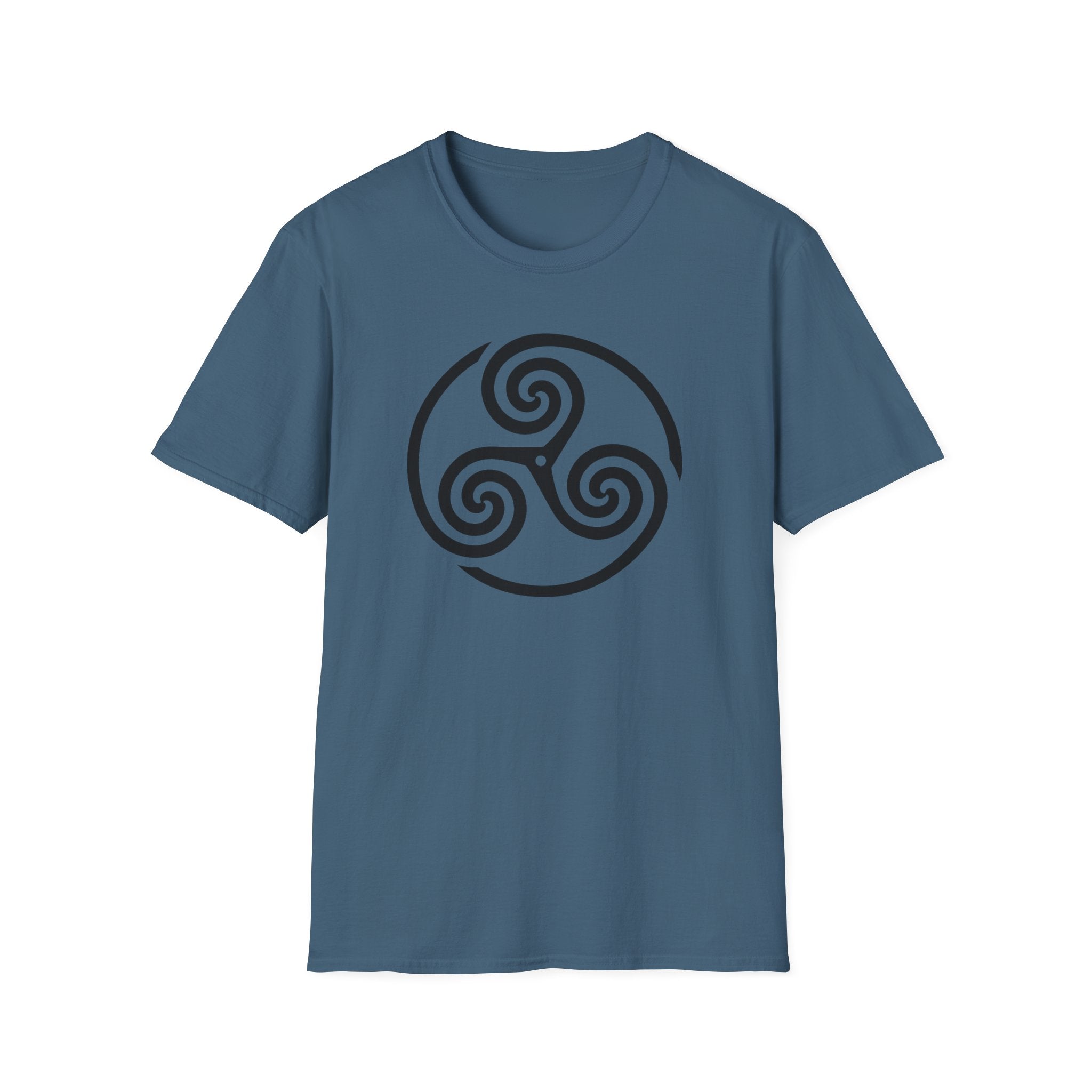 Celtic Spiral Triskele Symbol Alt Black Design Softstyle T-Shirt
