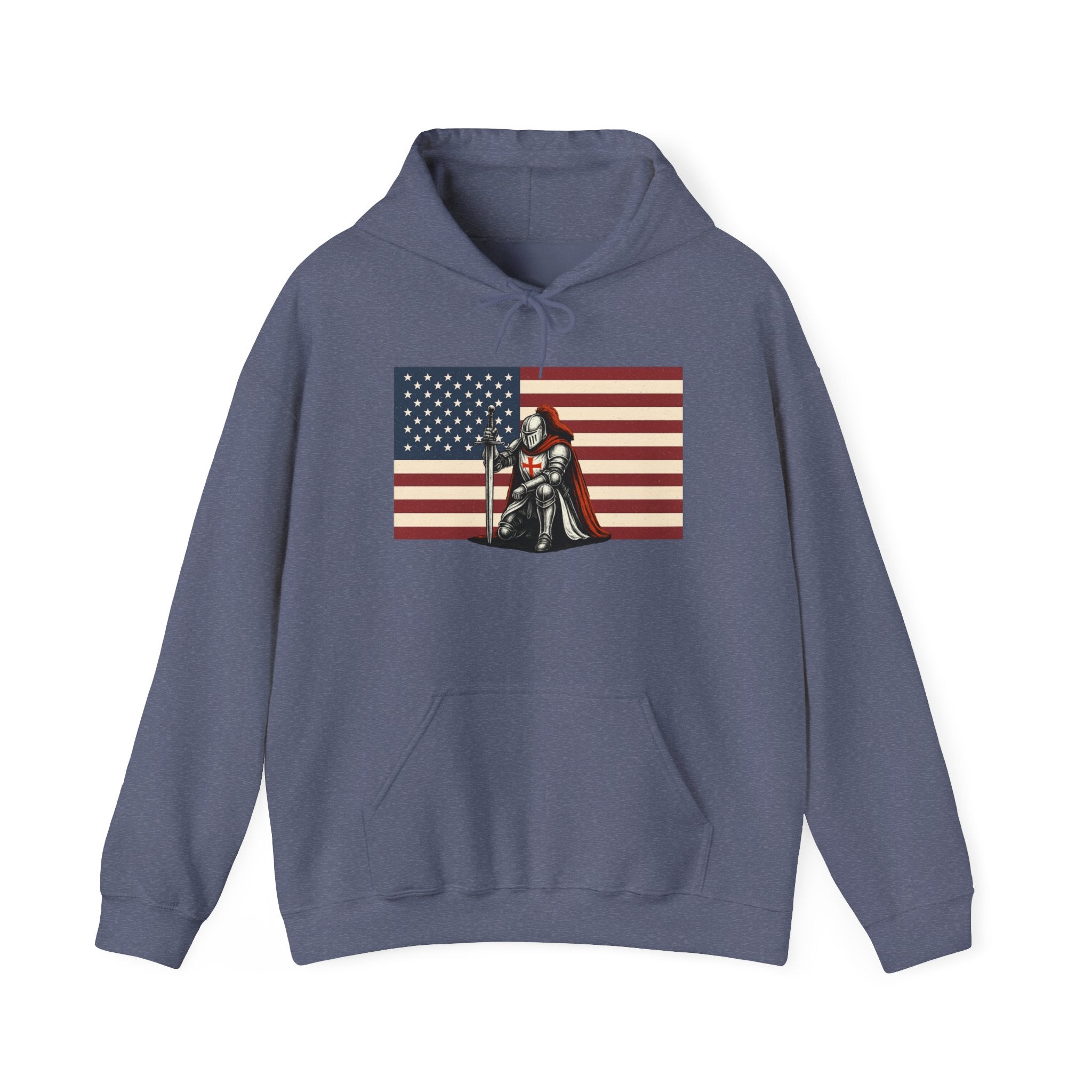 American Crusader Graphic Pull Over Hoodie Sweatshirt