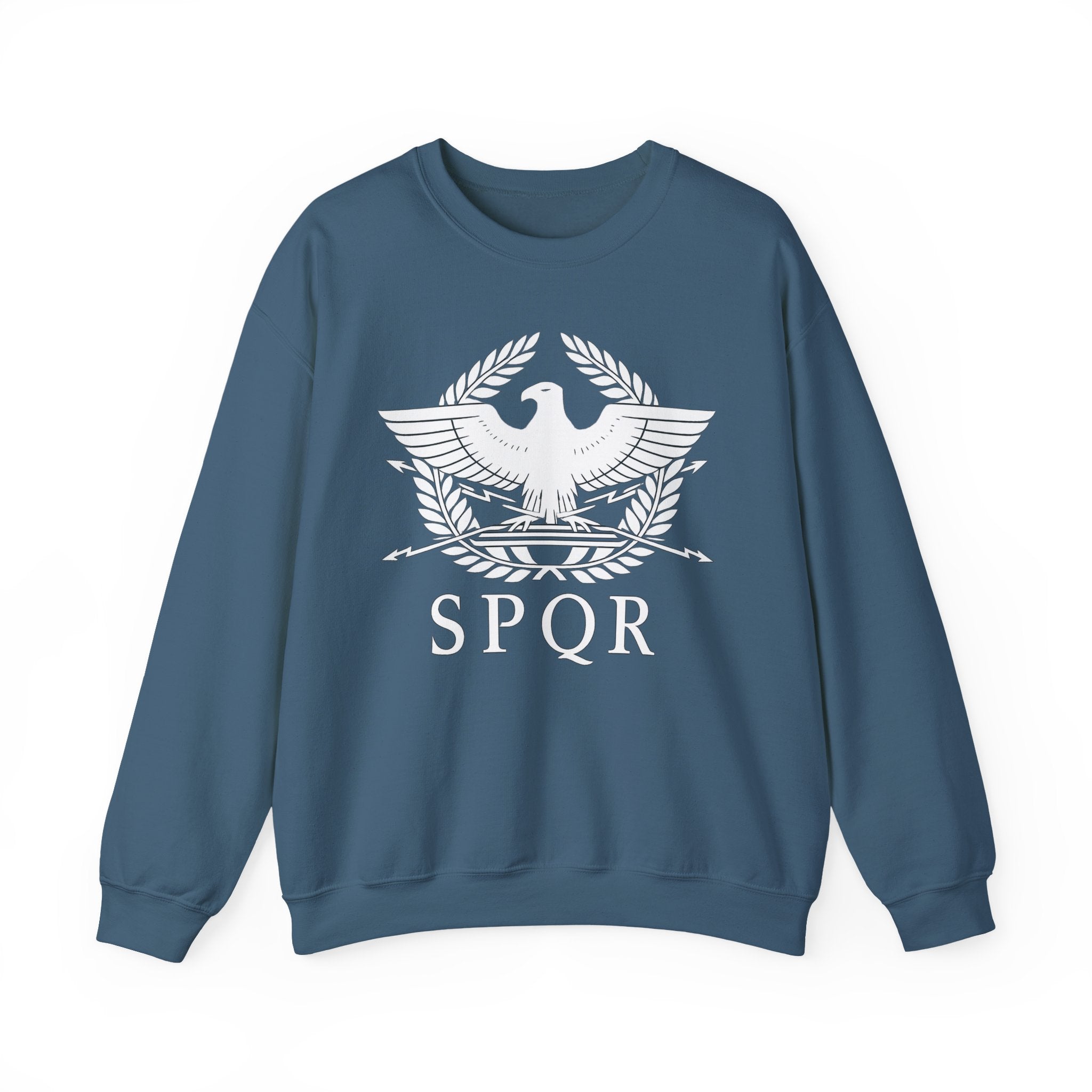 SPQR Roman Eagle White Design Crewneck Sweatshirt
