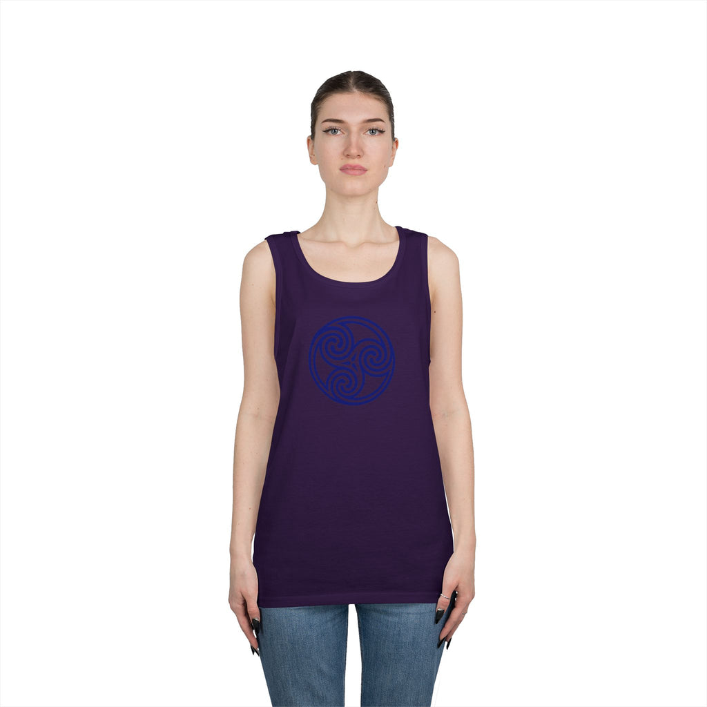 Celtic Spiral Triskele Symbol Blue Unisex Tank Top
