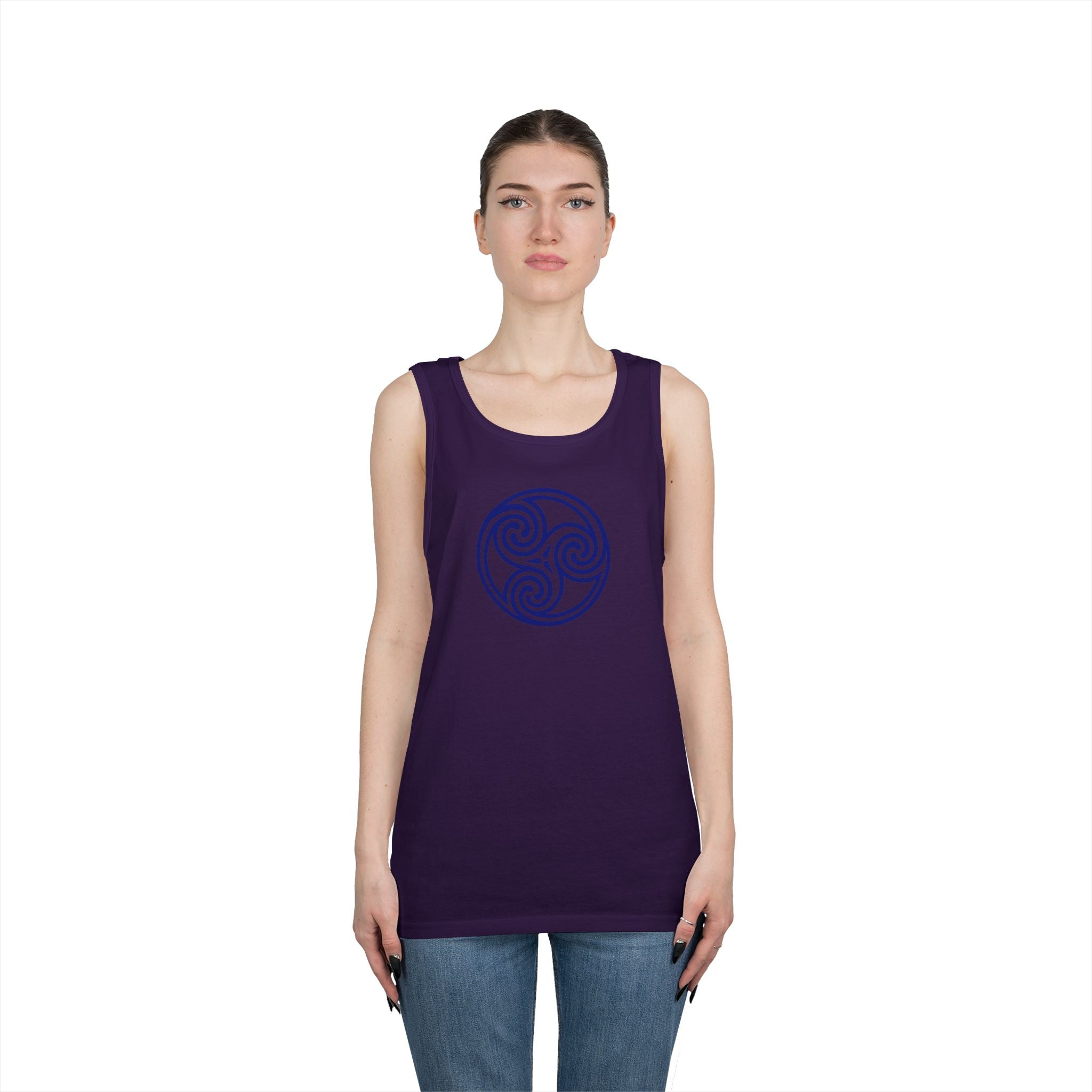 Celtic Spiral Triskele Symbol Blue Unisex Tank Top