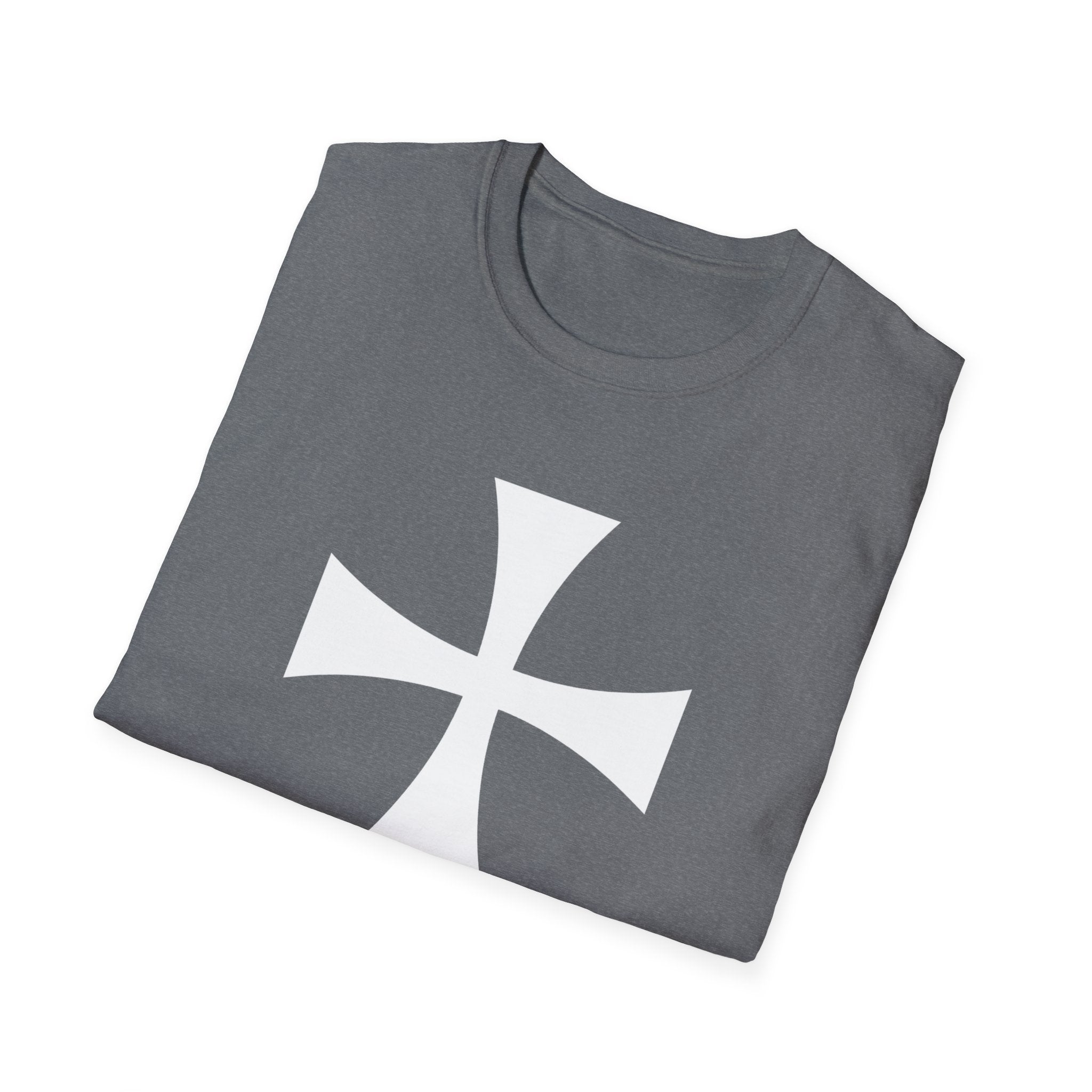 Teutonic Cross White Softstyle Cotton T-Shirt