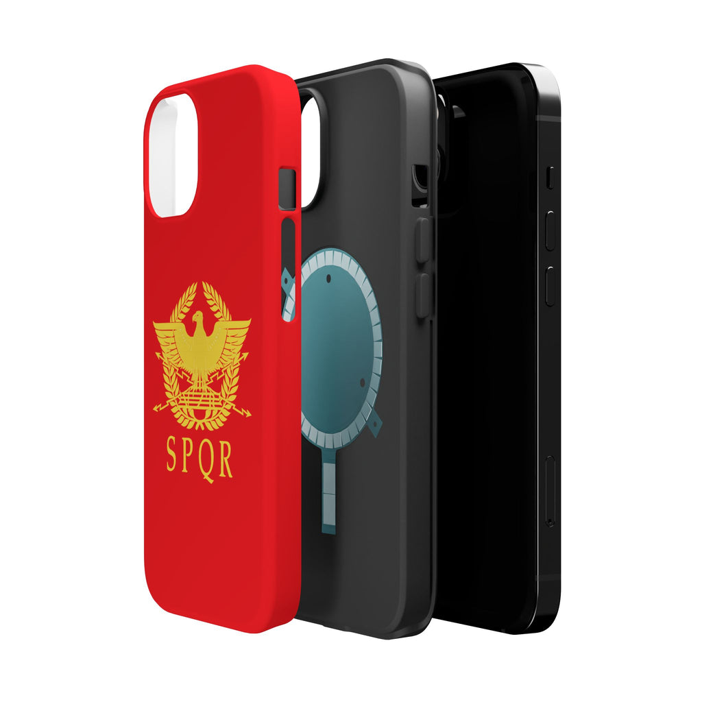 SPQR Gold Roman Eagle Symbol Red Magnetic Impact-Resistant Cases