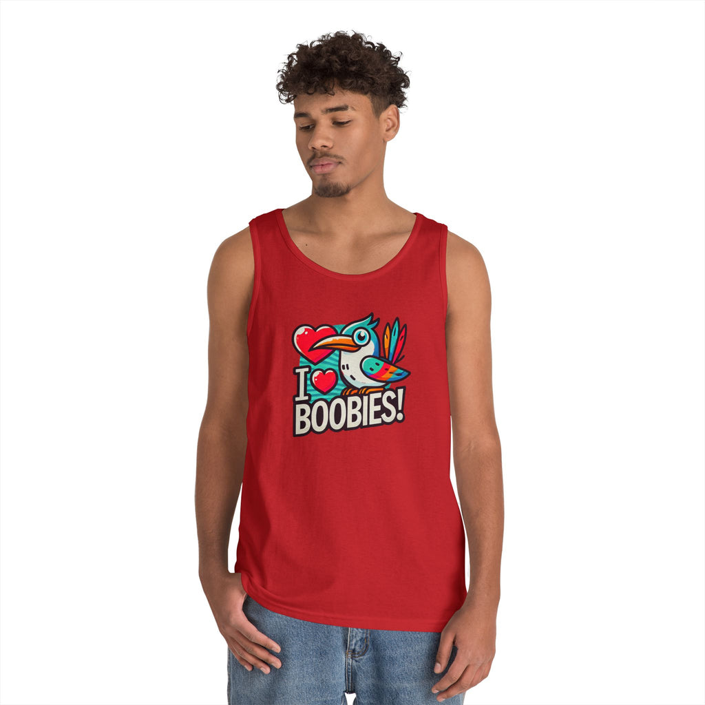 Funny 'I Love Boobies!' Boobie Bird Unisex Heavy Cotton Tank Top