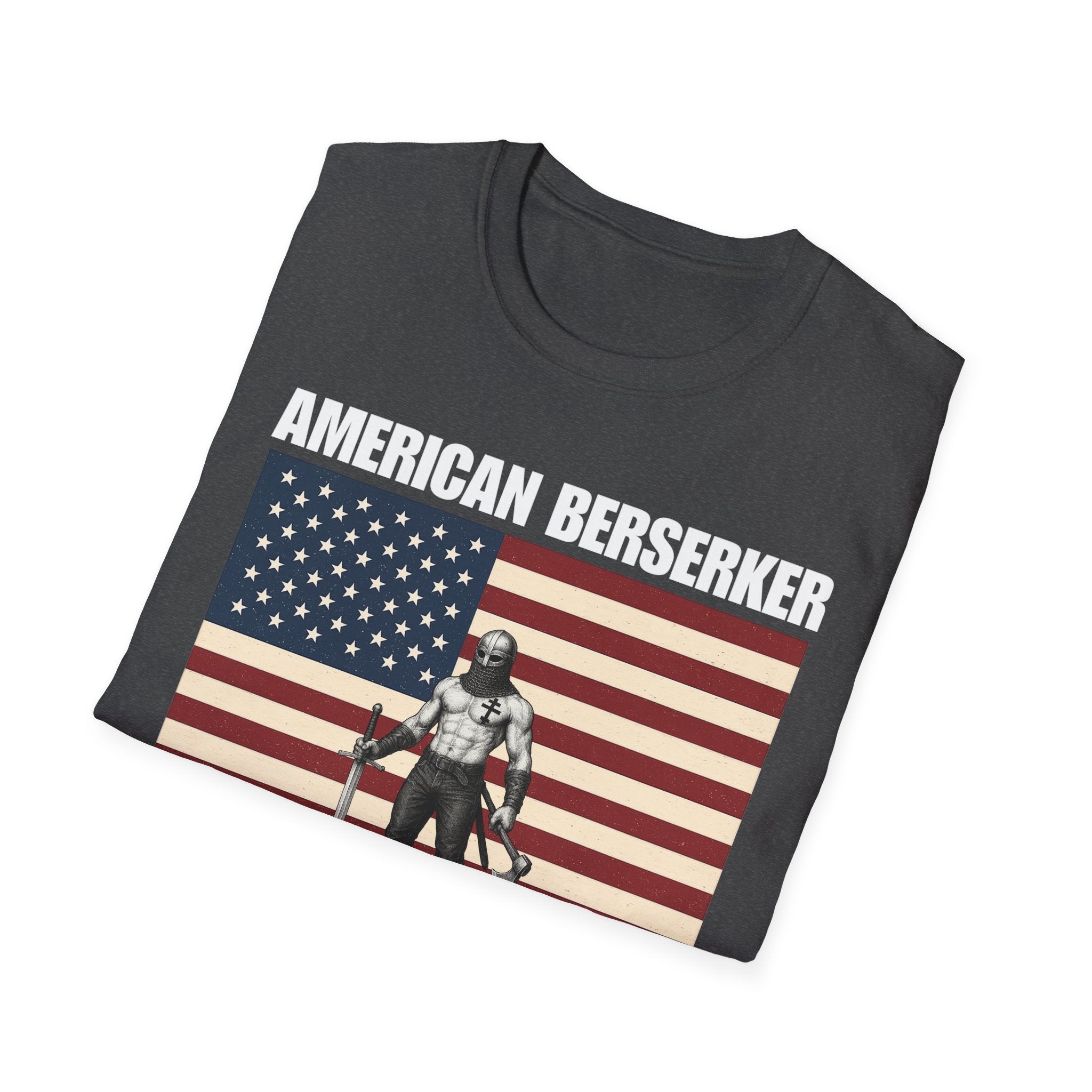 Bold American Berserker Graphic Softstyle Cotton T-Shirt