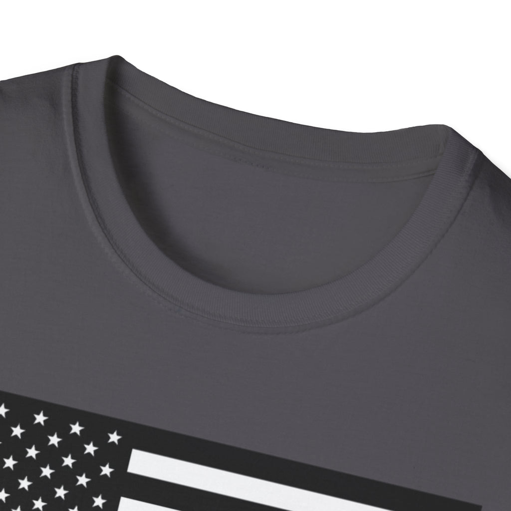 Black and White American Flag Softstyle Cotton Shirt T-Shirt