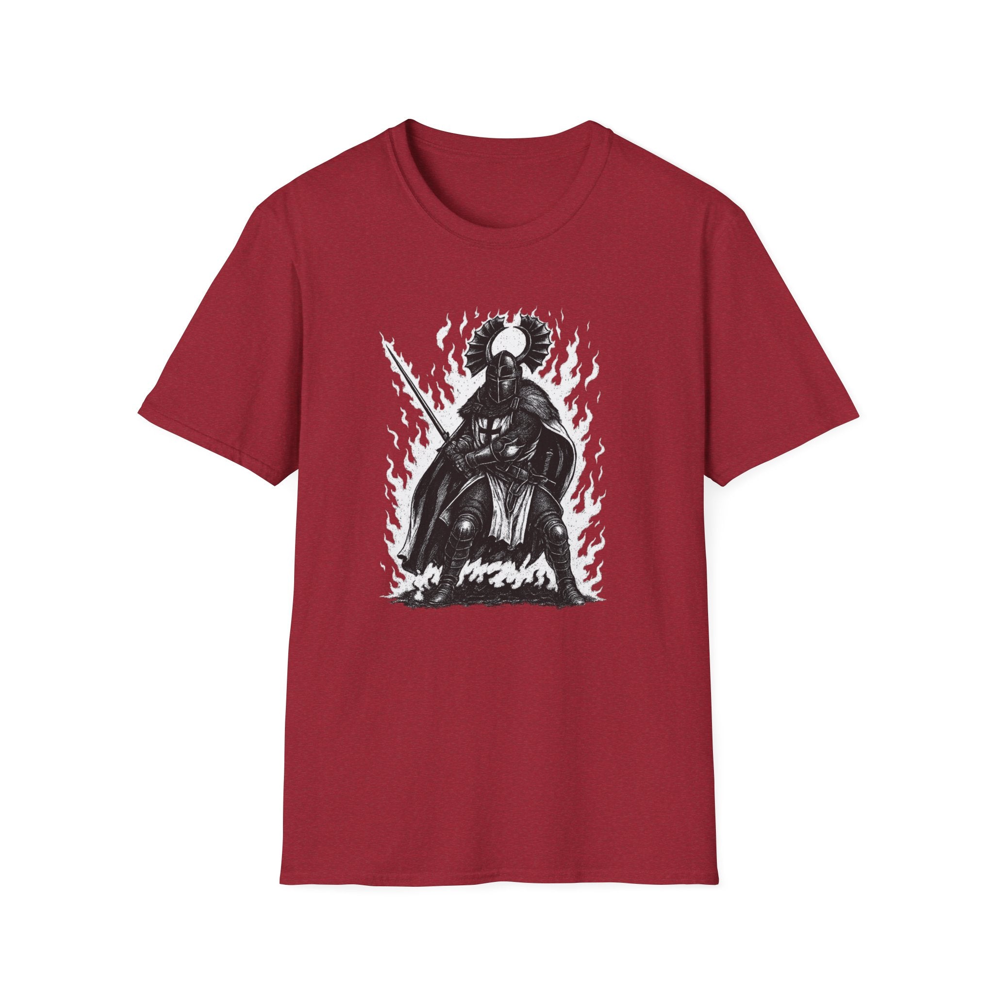 Teutonic Knight With Aura Soft Style Cotton Shirt T-Shirt