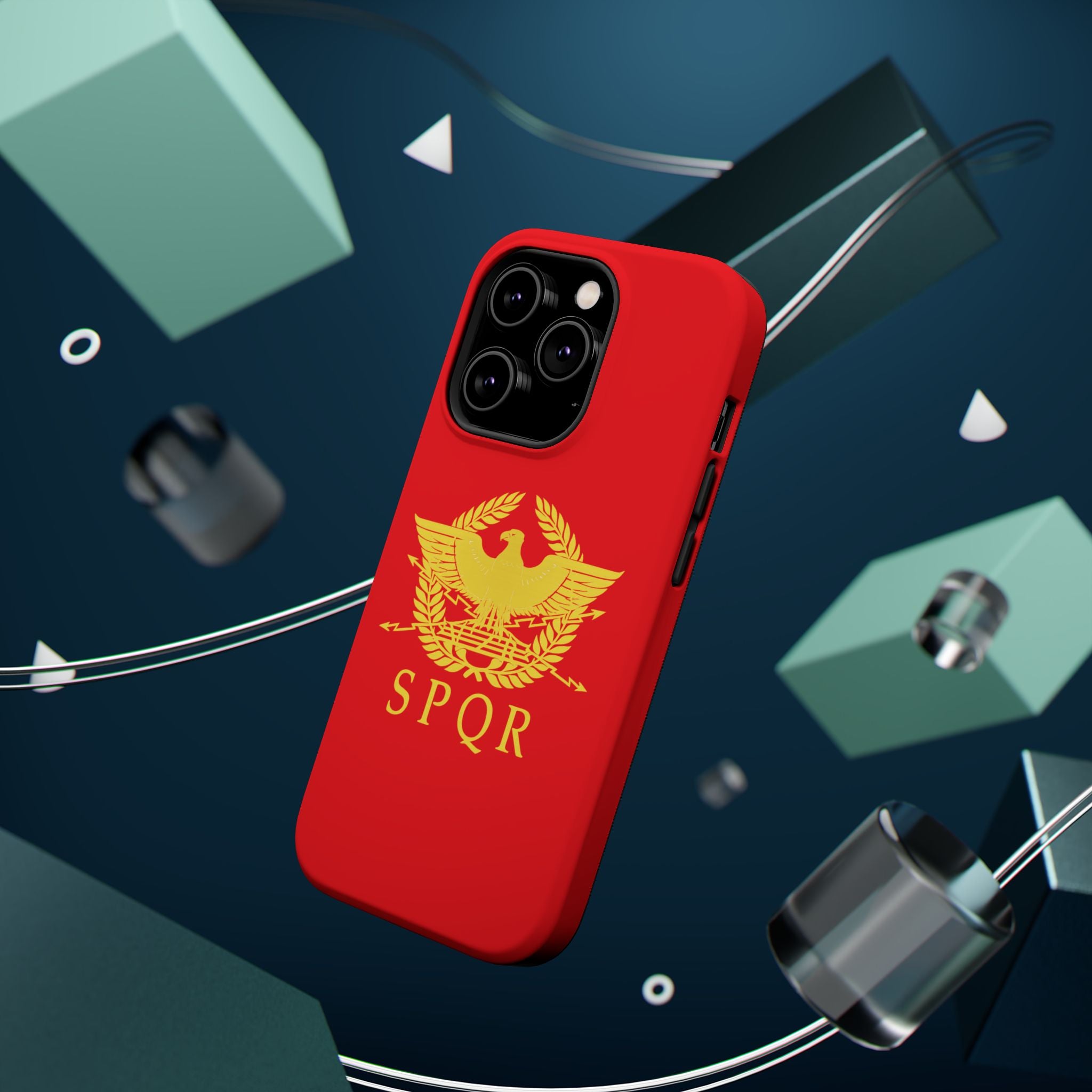 SPQR Gold Roman Eagle Symbol Red Magnetic Impact-Resistant Cases
