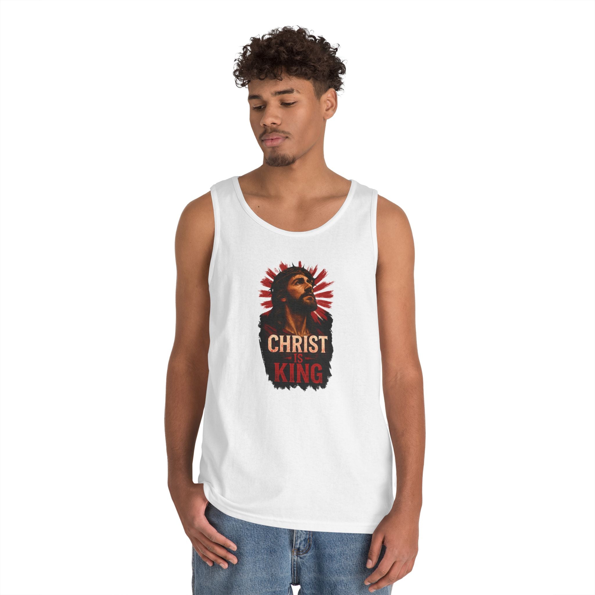 Christ is King Heavy Cotton Tank Top