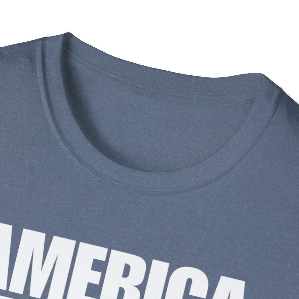 America First American Flag Softstyle Cotton Shirt T-Shirt