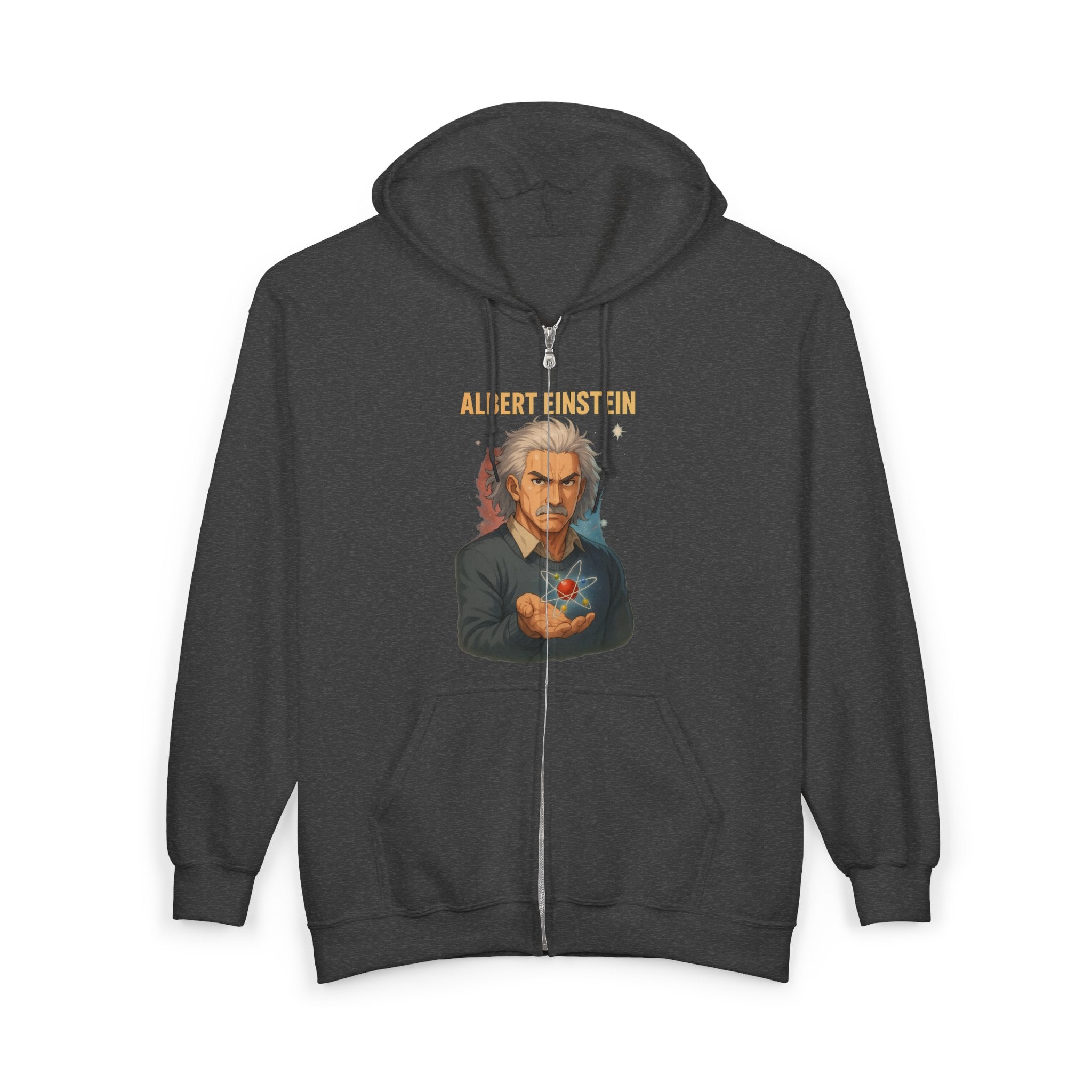 Albert Einstein Zip-Up Hoodie, Albert Einstein Sweatshirt