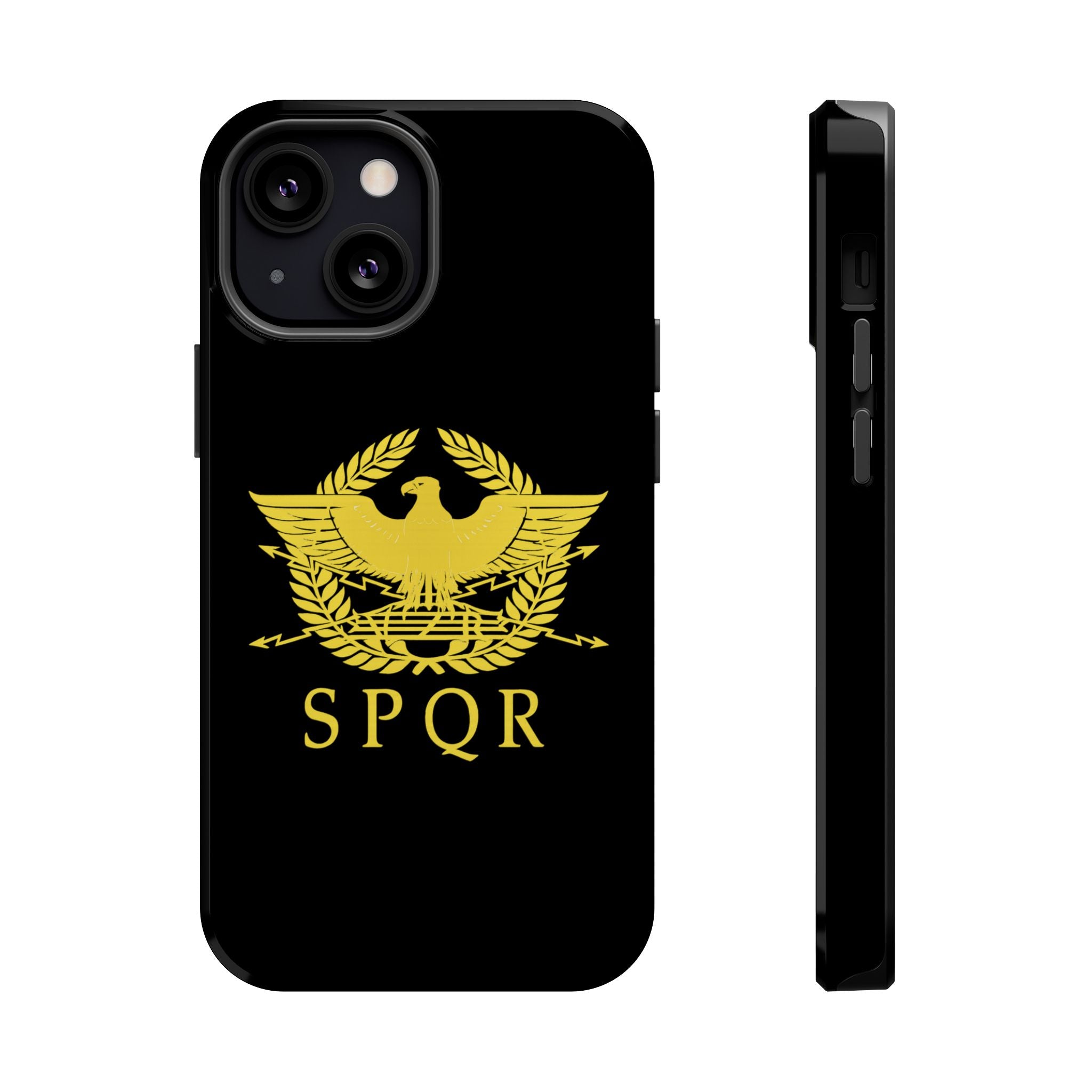 SPQR Gold Roman Eagle Symbol Black iPhone Magnetic Impact-Resistant Cases