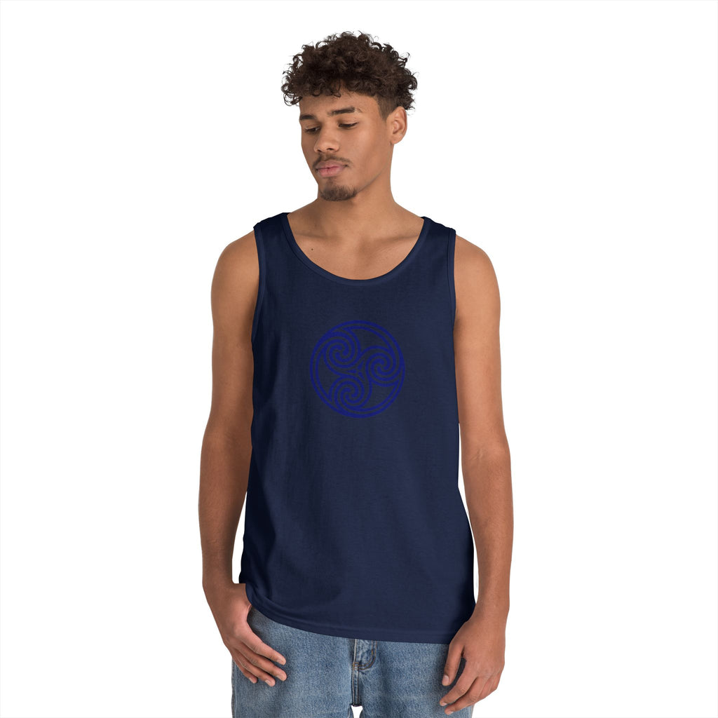 Celtic Spiral Triskele Symbol Blue Unisex Tank Top