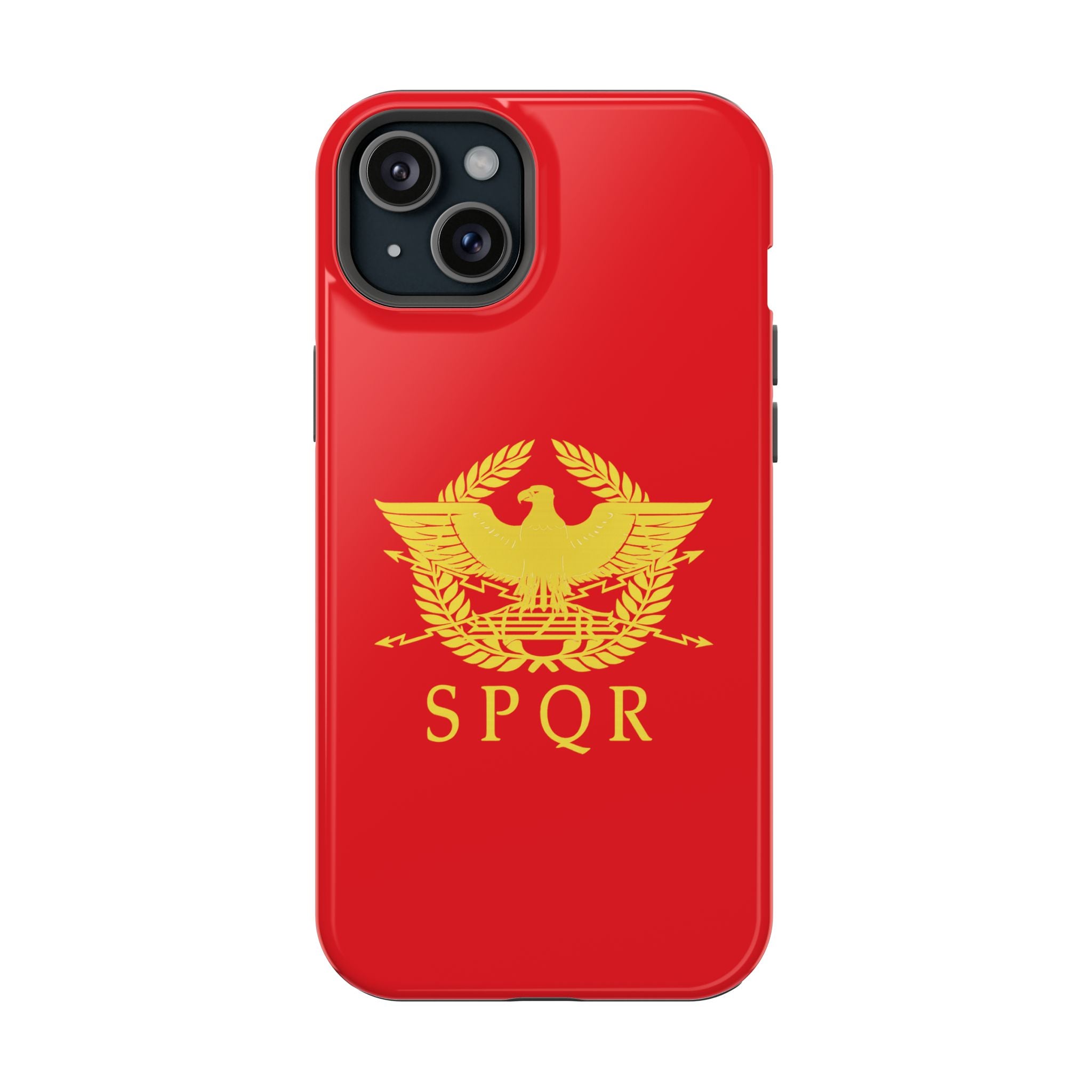 SPQR Gold Roman Eagle Symbol Red Magnetic Impact-Resistant Cases