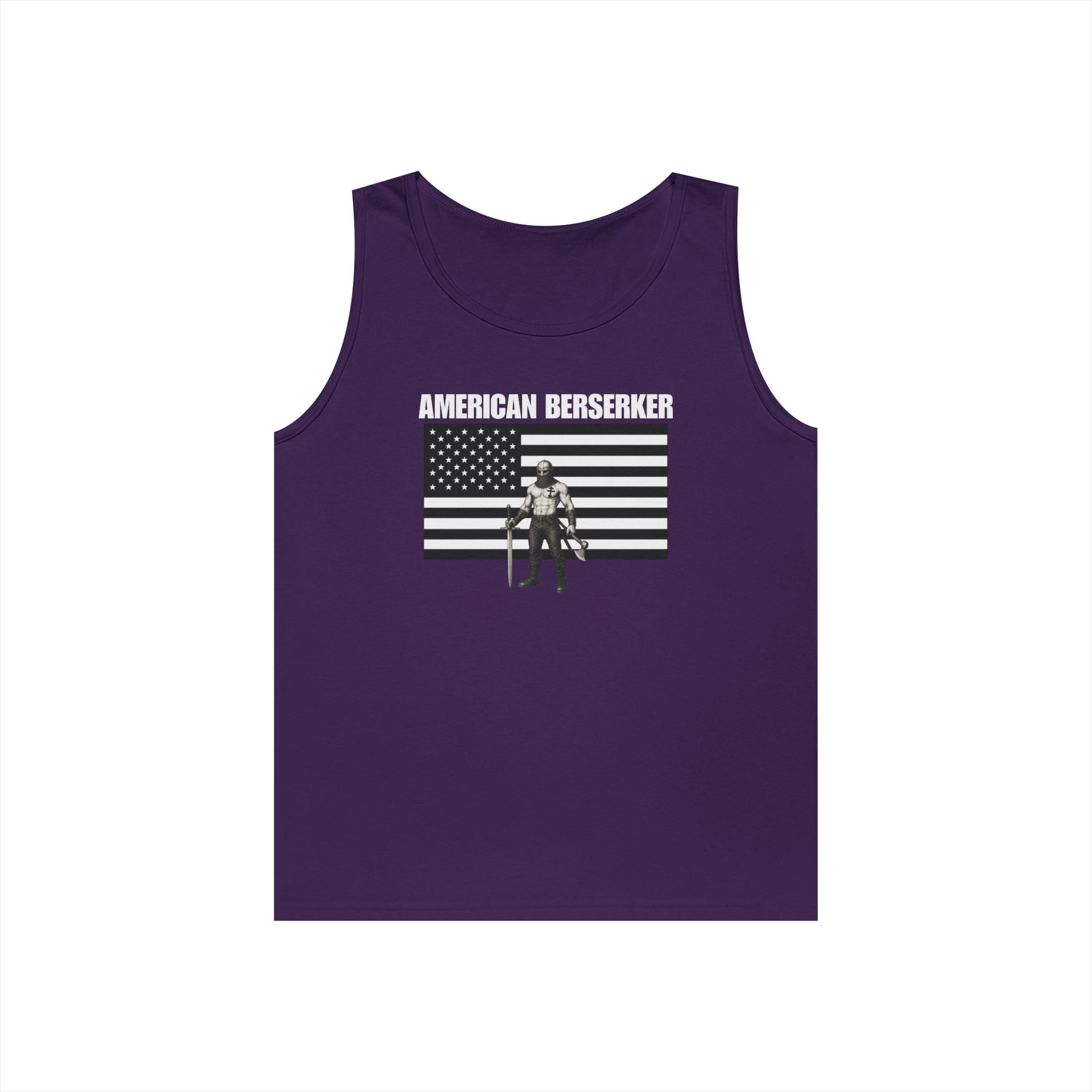 Bold American Berserker Black and White Heavy Cotton Tank Top