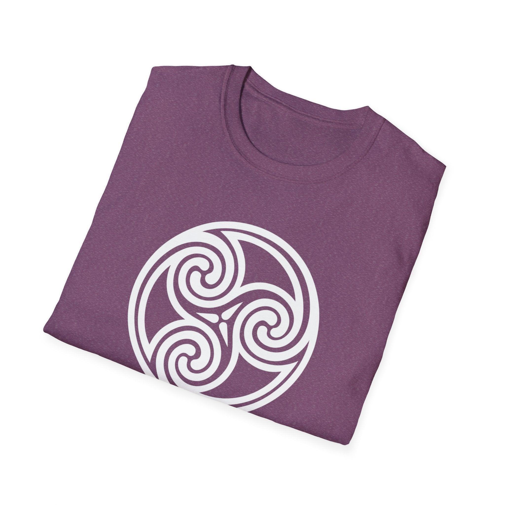 Triskele Trinity Symbol White Design Softstyle T-Shirt