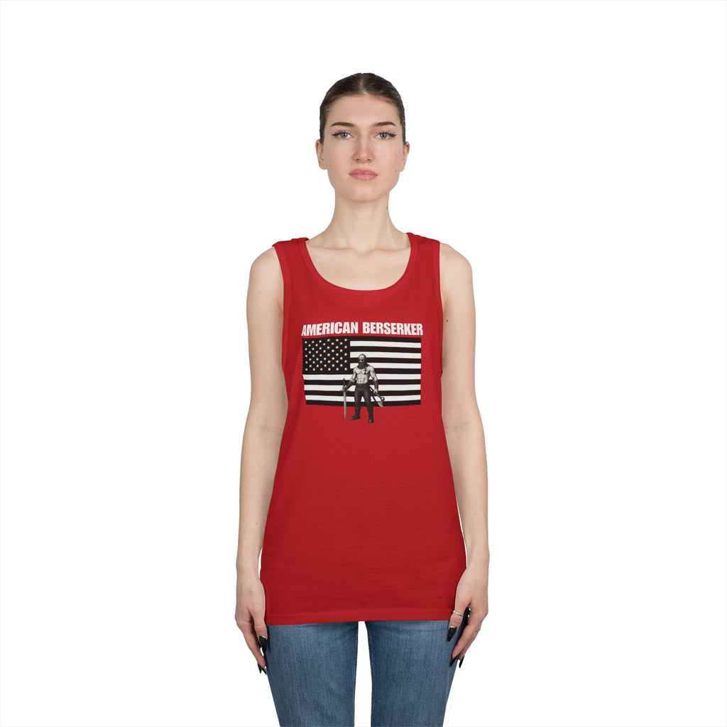 Bold American Berserker Black and White Heavy Cotton Tank Top