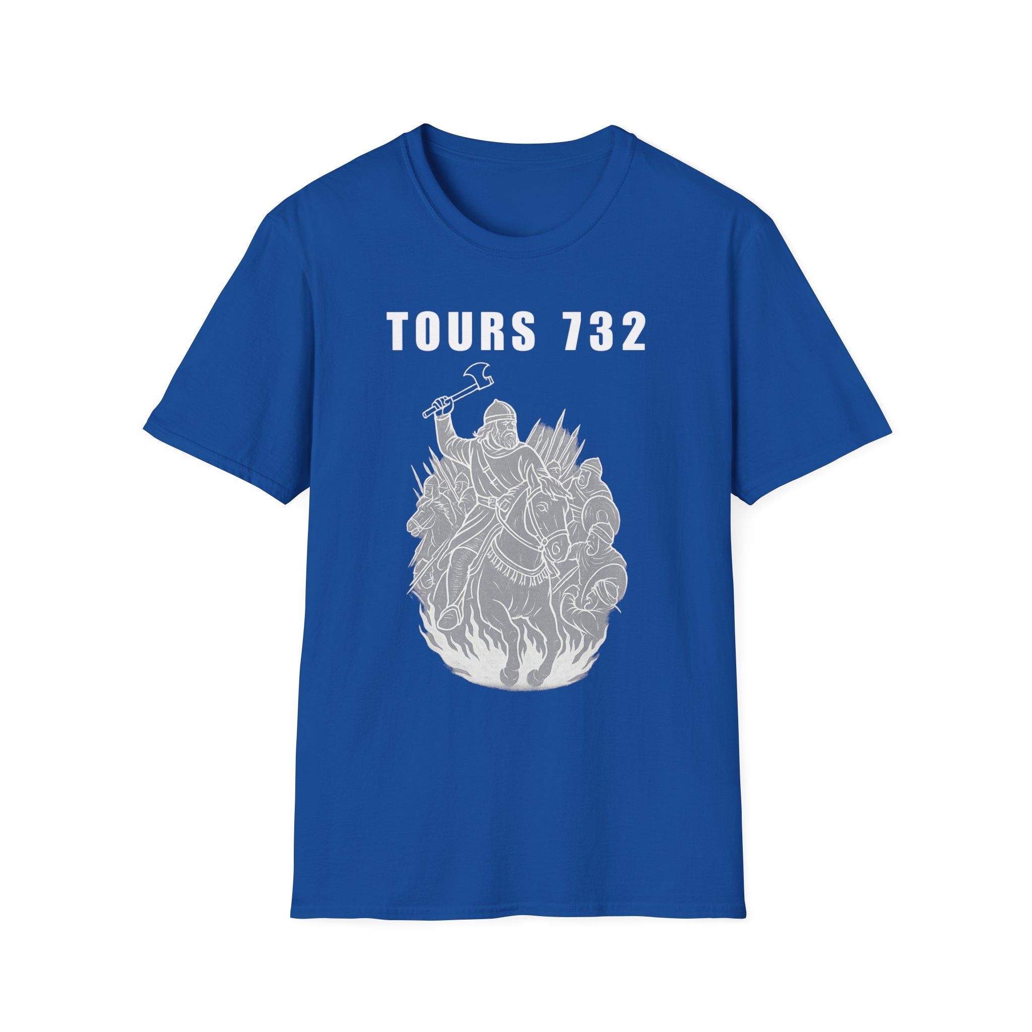 Tours 732 Charles "The Hammer" Martel "TOURS 732" Text Graphic Unisex Softstyle T-Shirt