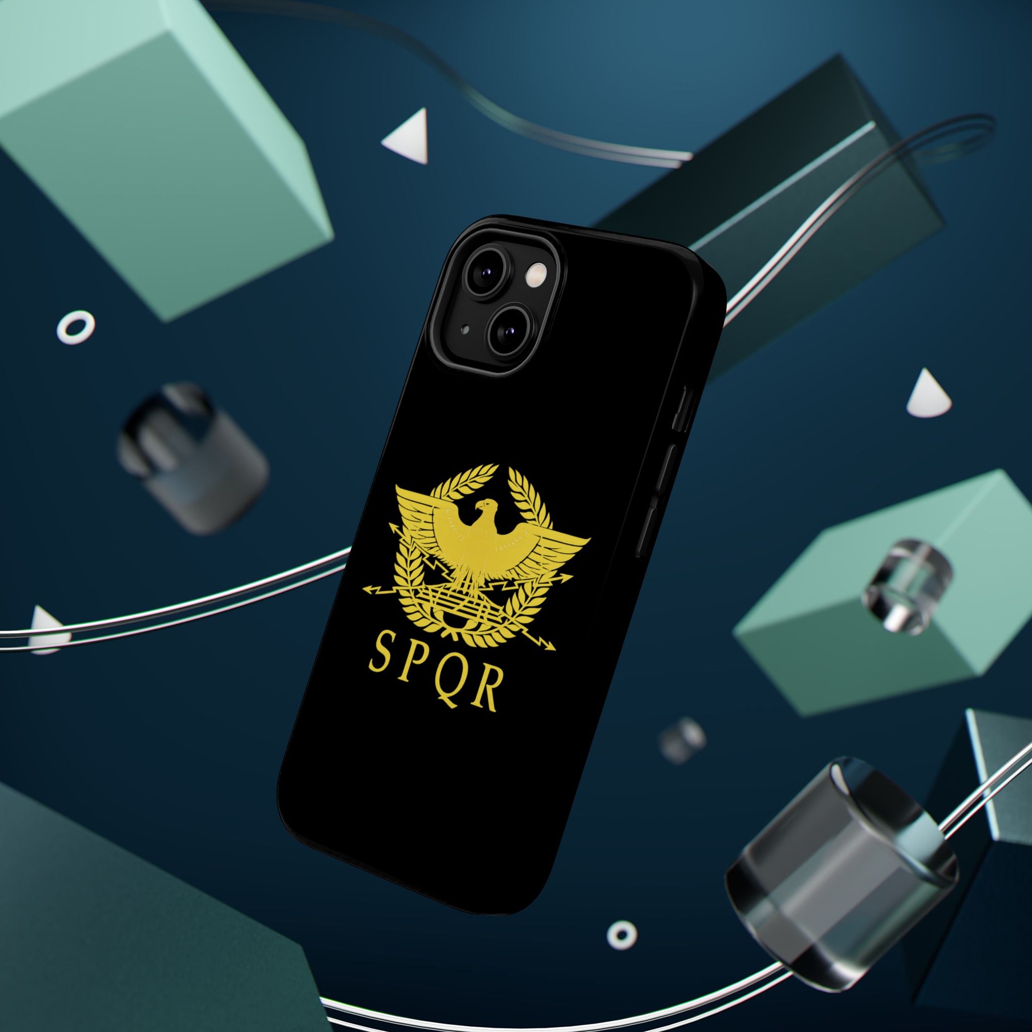 SPQR Gold Roman Eagle Symbol Black iPhone Magnetic Impact-Resistant Cases