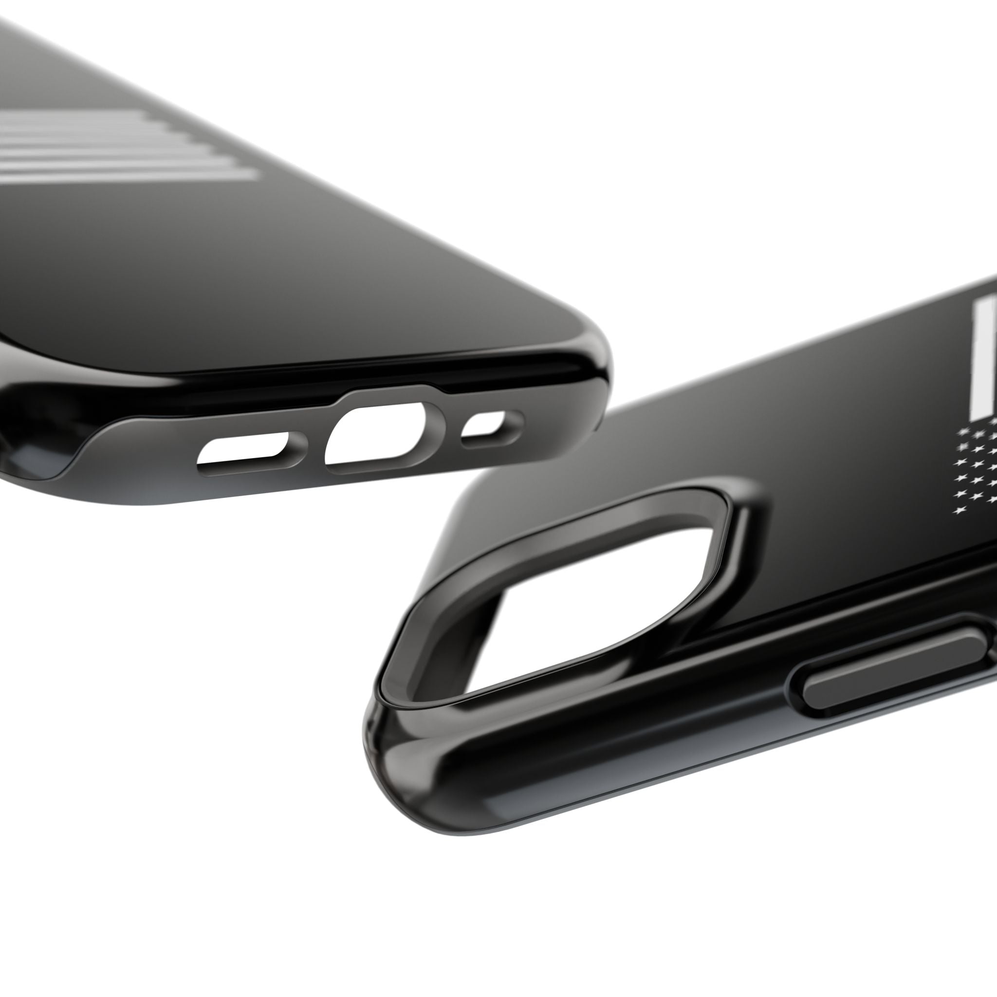 Black and White American Flag Magnetic Impact-Resistant Cases